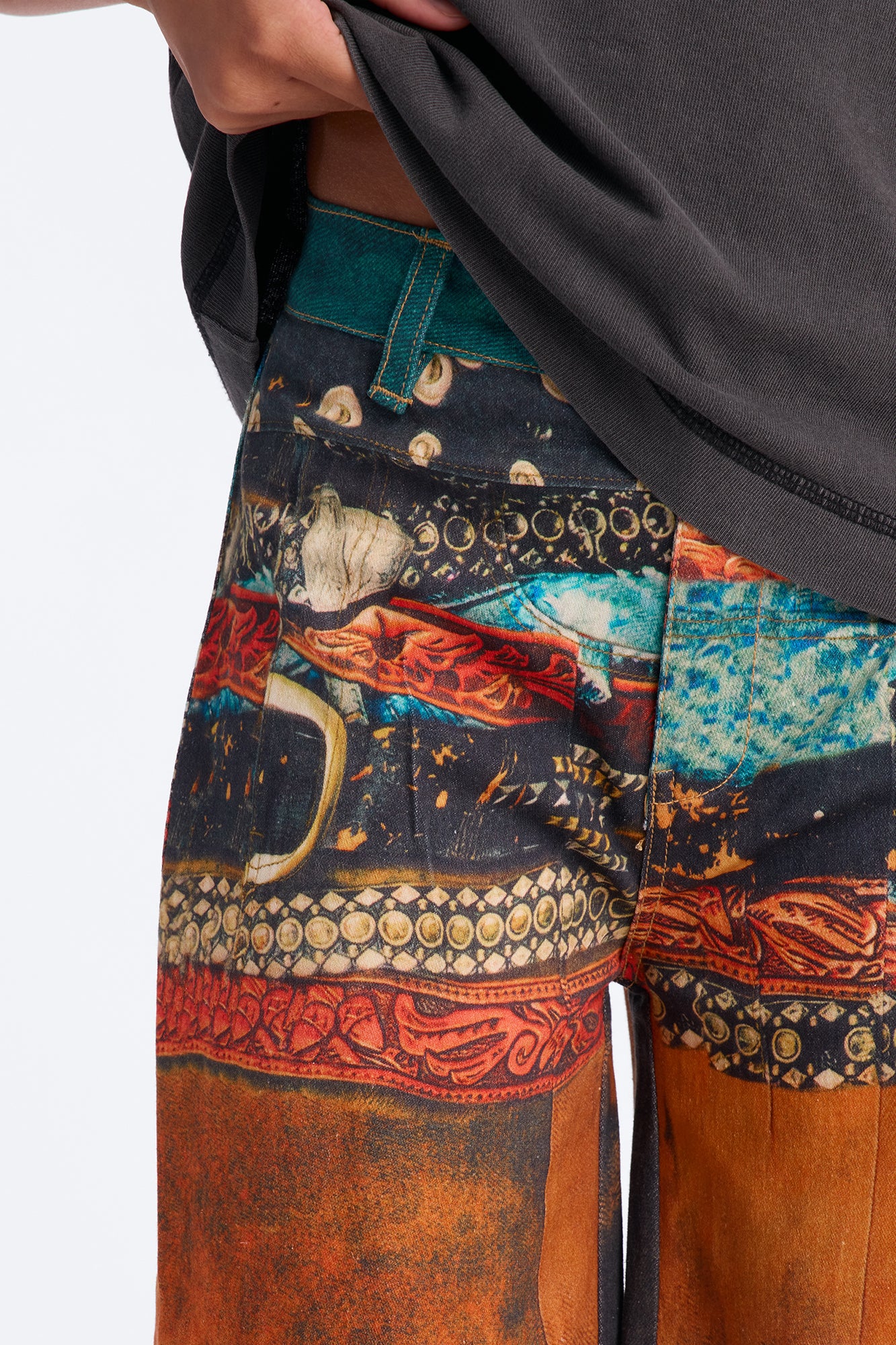 Mini Just Kidding Graphic Jeans - Orange/combo - Image 3