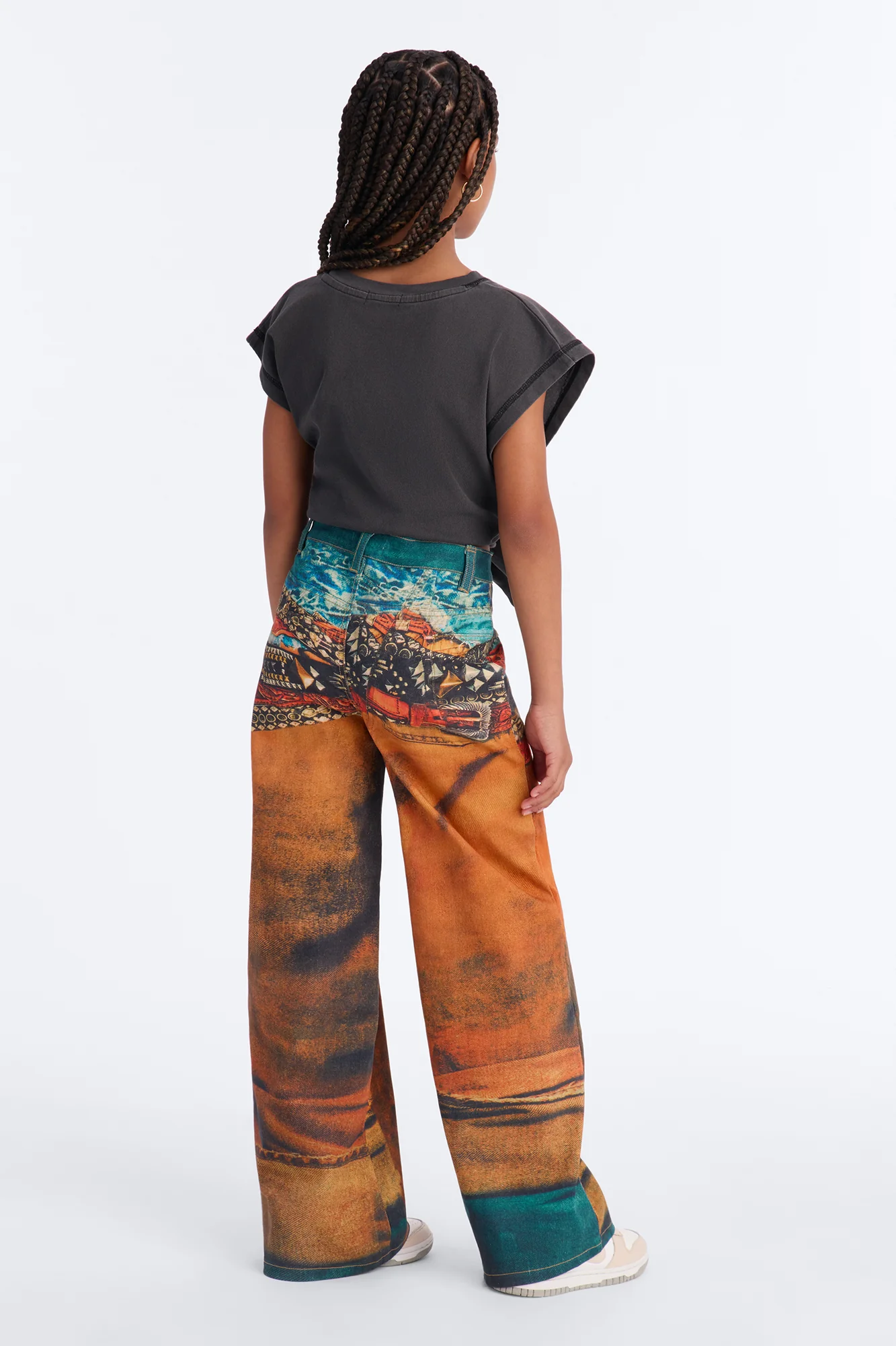 Mini Just Kidding Graphic Jeans - Orange/combo - Image 4