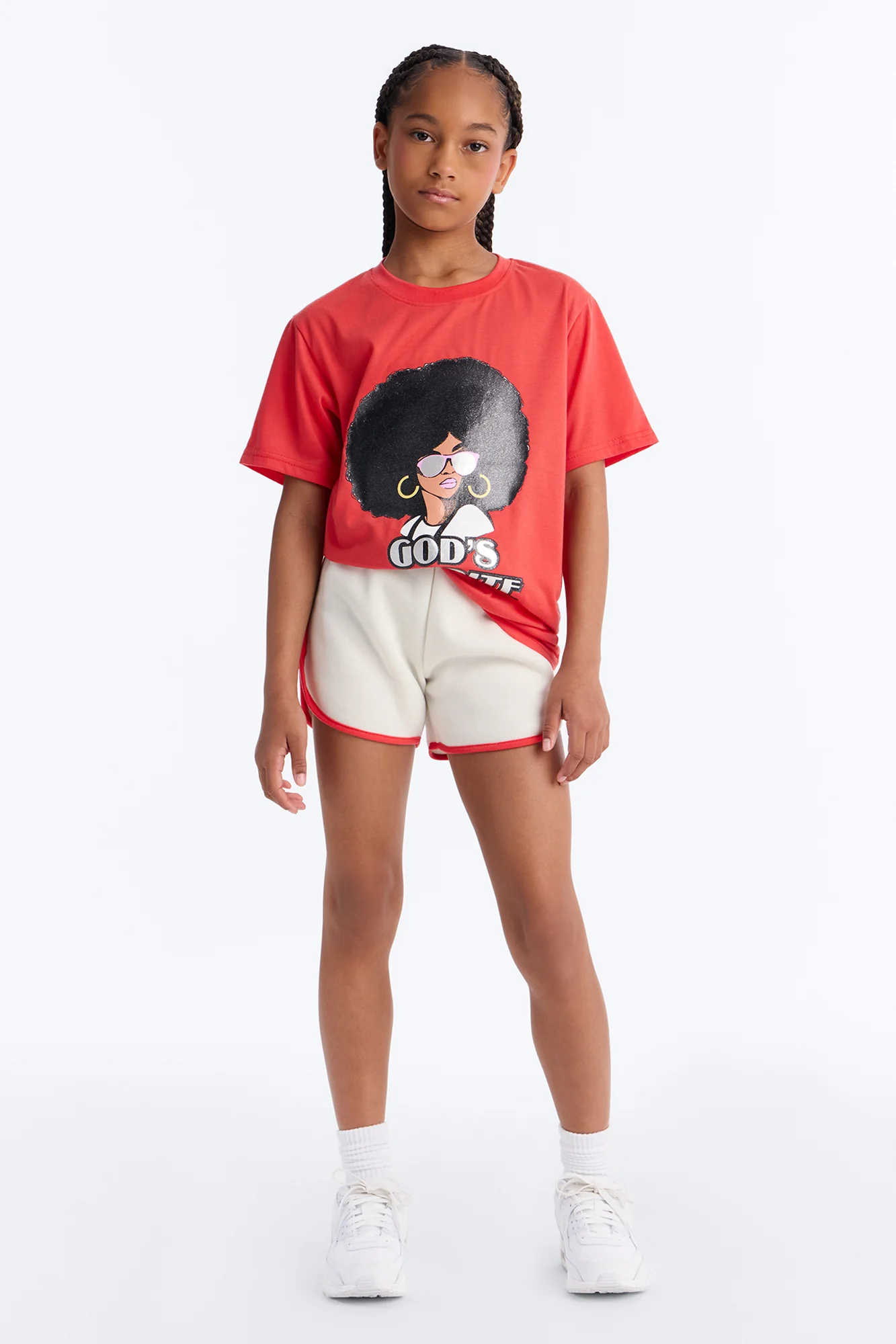 Mini Just Know I'm God's Favorite Short Set - Red/combo
