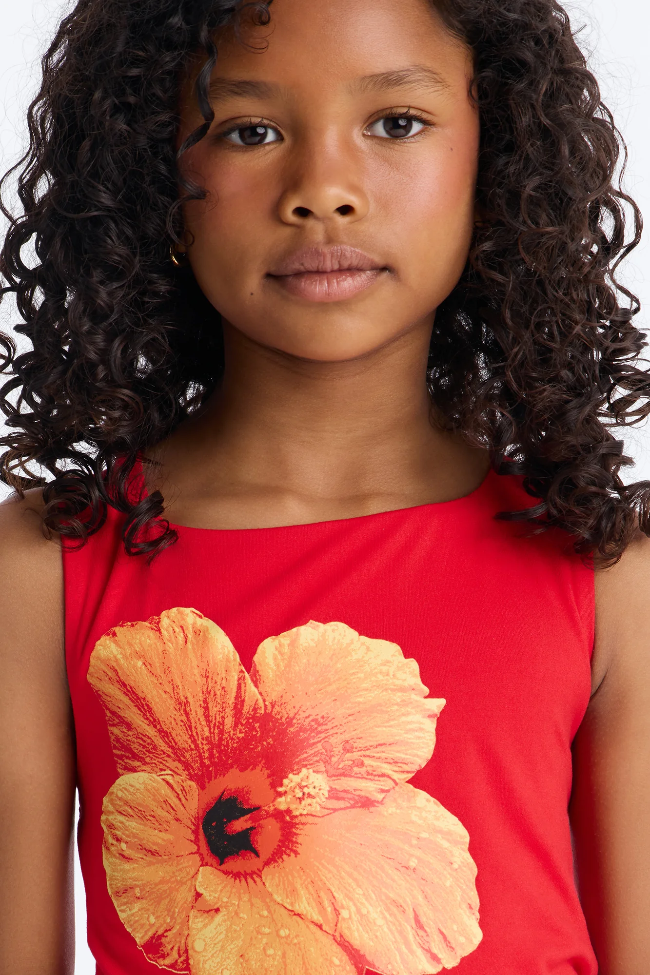 Mini Kailani Floral Tank Top - Red - Image 3