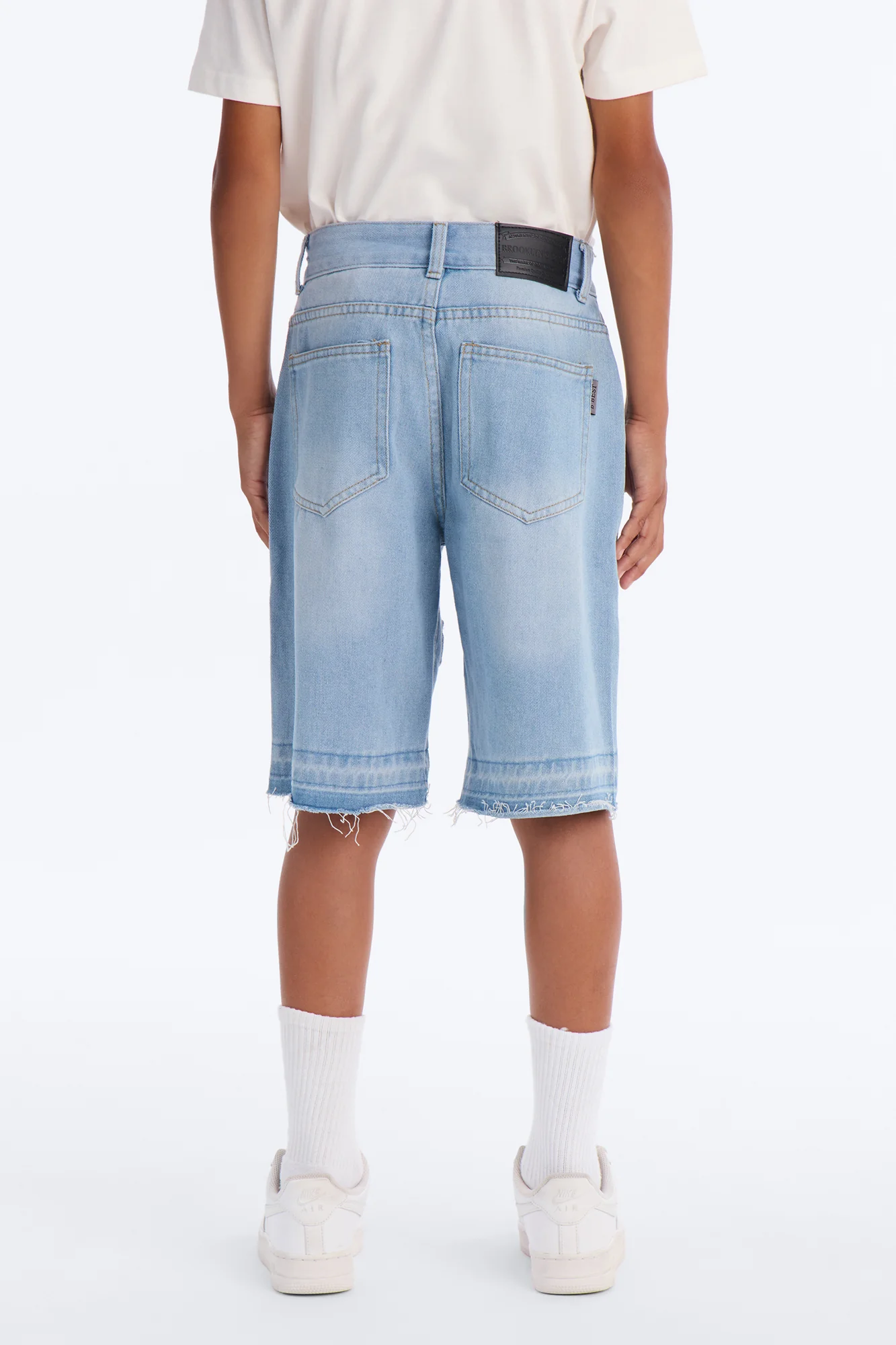 Mini Keep It Simple Cargo Denim Shorts - Ice Blue - Image 4