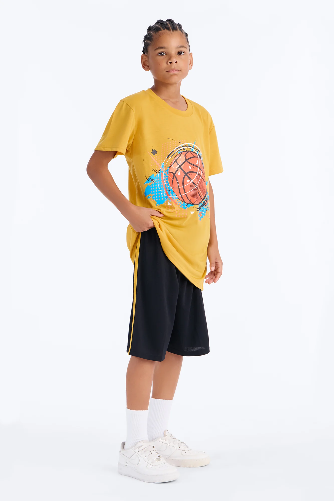 Mini Keep On Ballin' Short Set - Yellow/combo