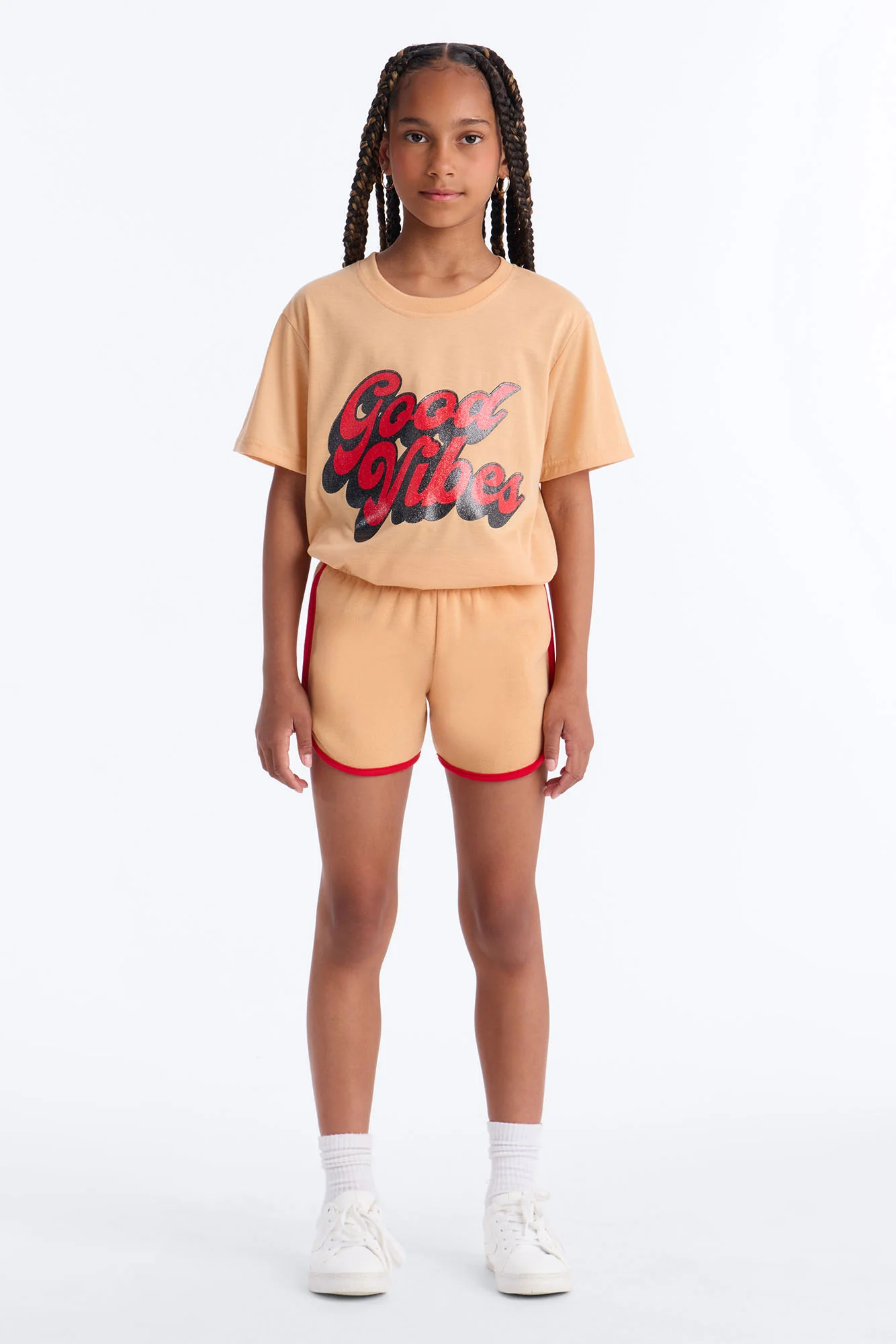 Mini Keep The Good Vibes Short Set - Sand