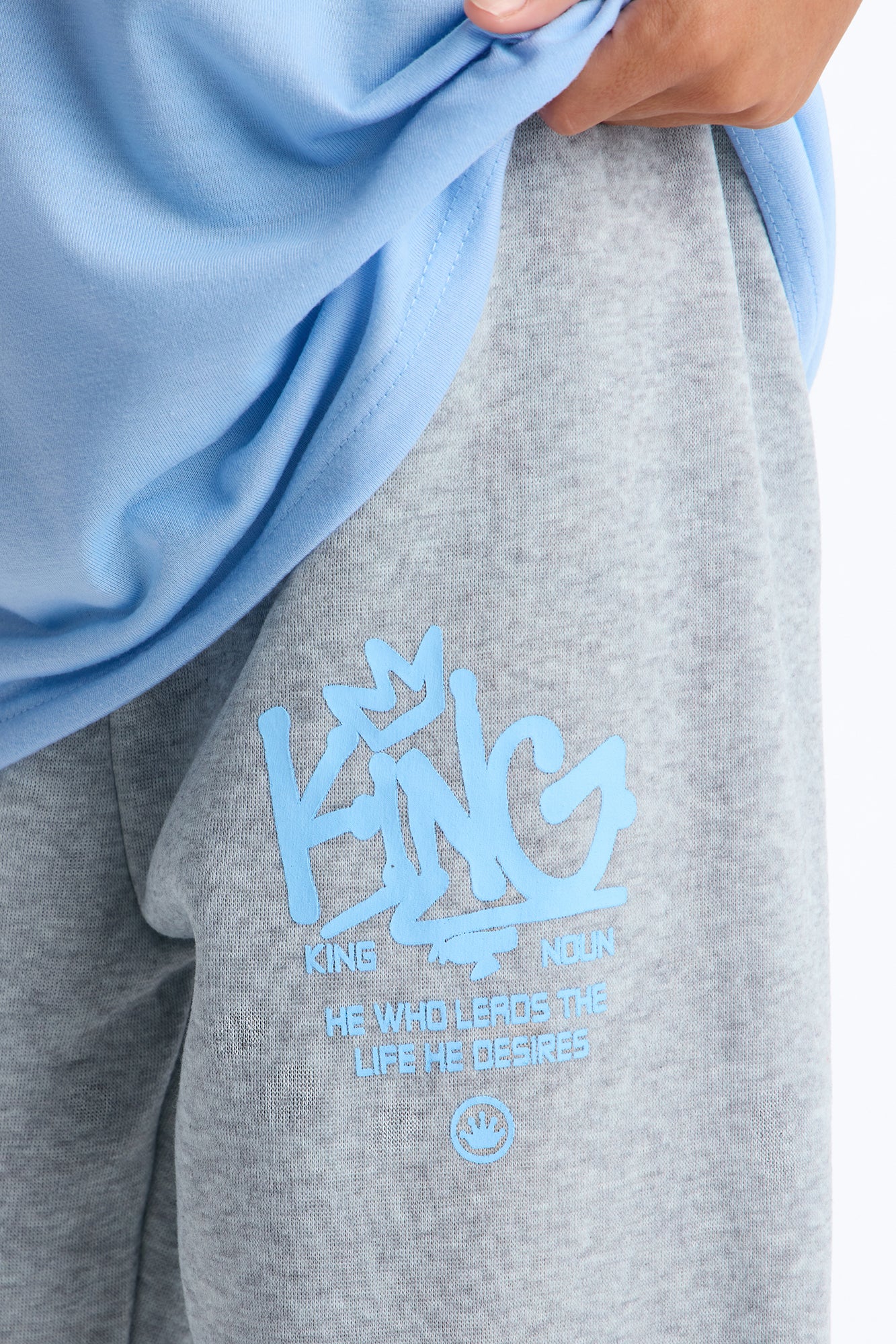 Mini King Of All Things Jogger Pant Set - Grey/combo - Image 3