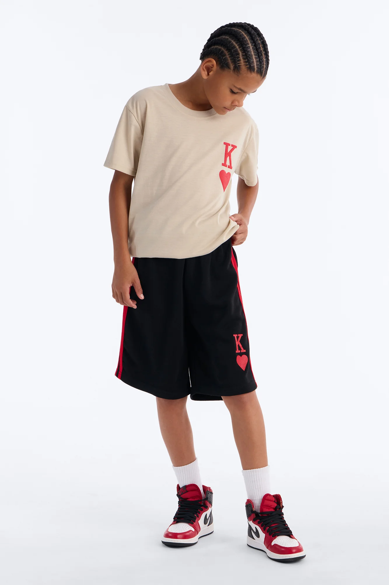 Mini King Of Hearts Short Set - Natural/Combo