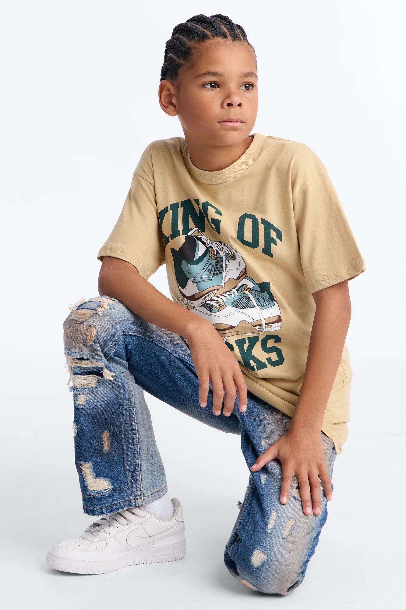Mini King Of Kicks Short Sleeve Tee - Sand - Image 2