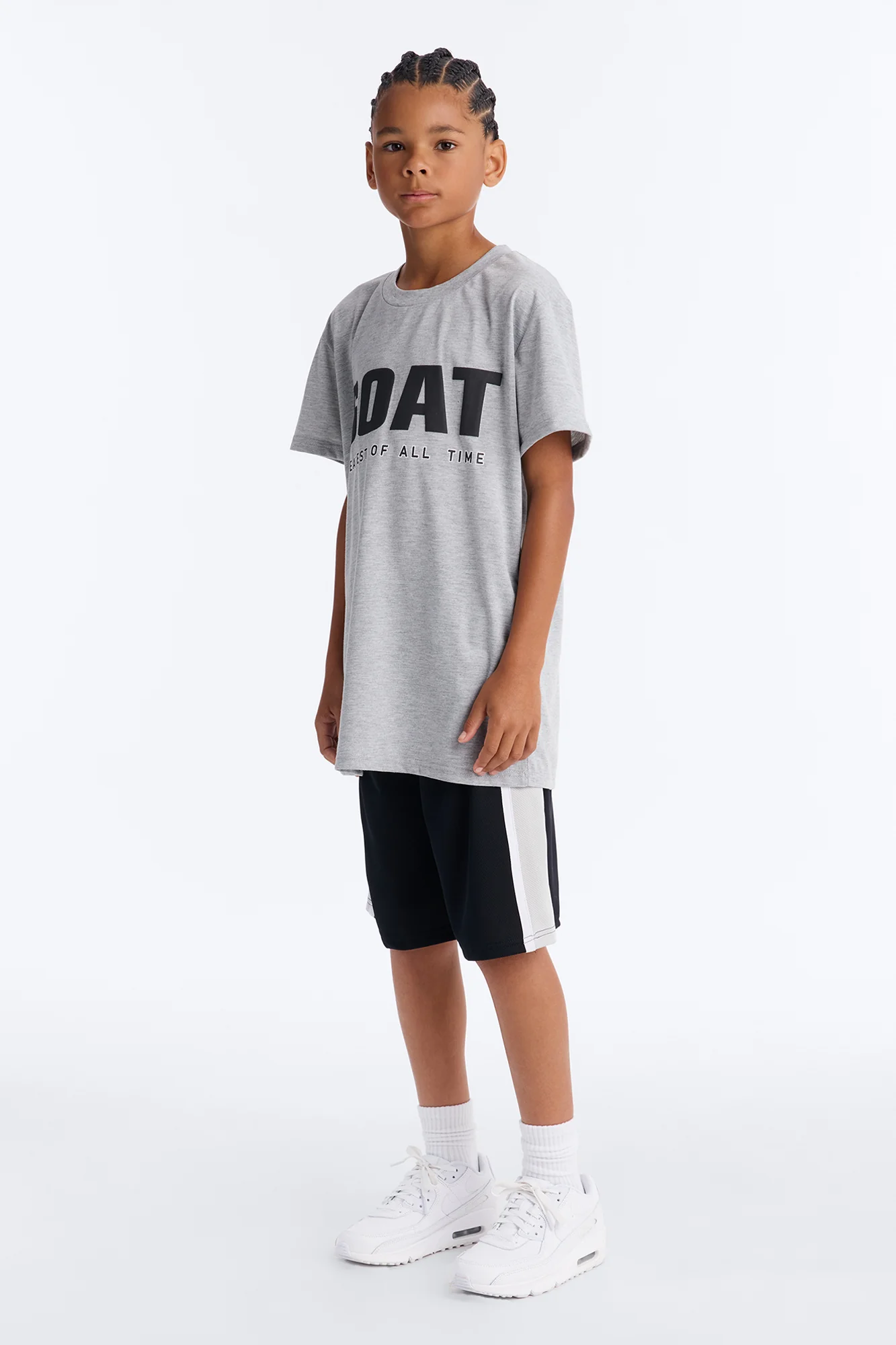 Mini Known As The GOAT Short Set - Heather/Combo