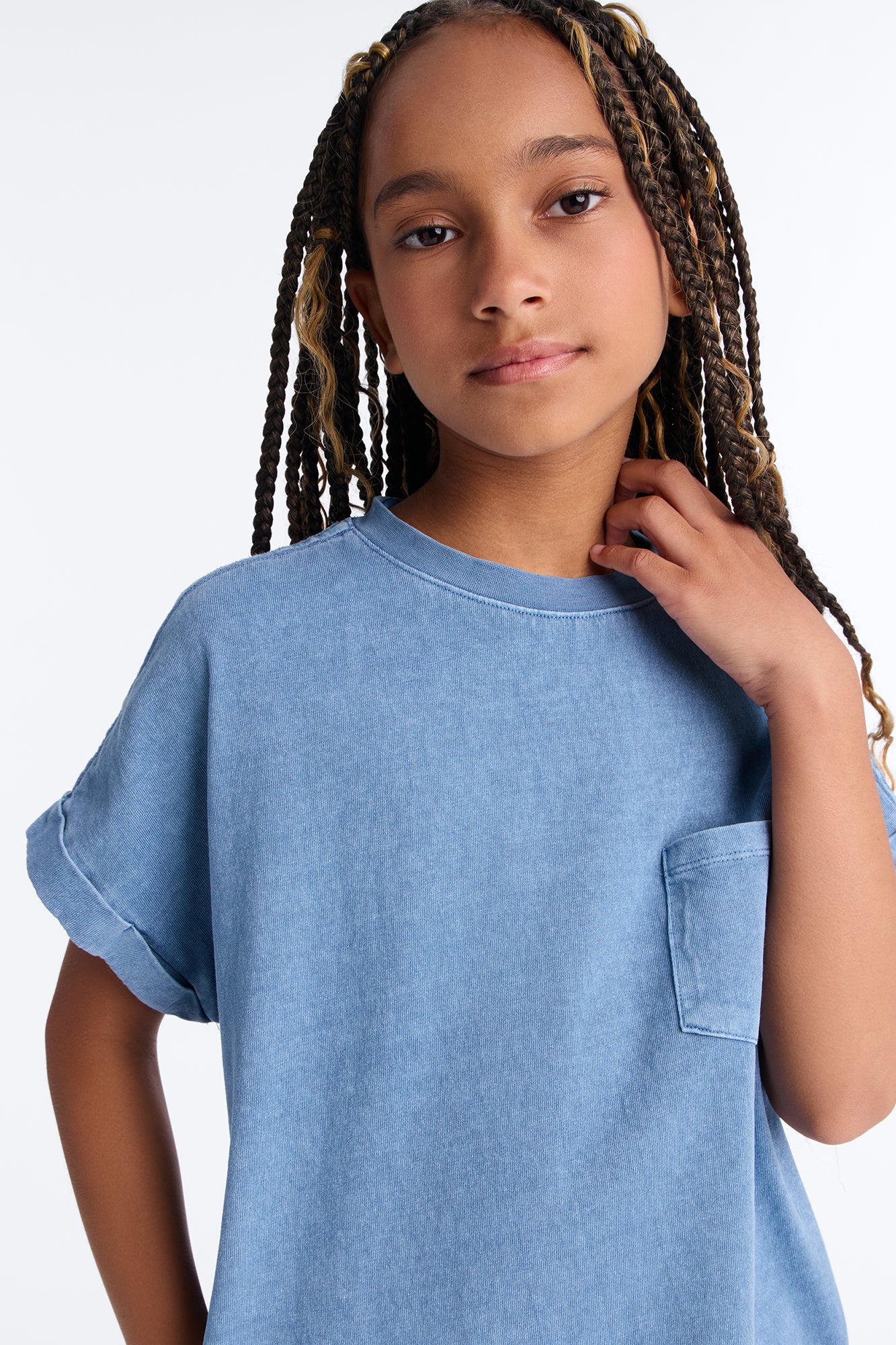 Mini Krystal TShirt Dress - Slate Blue - Image 2