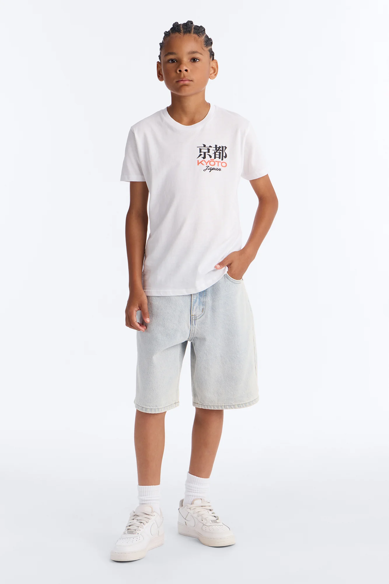 Mini Kyoto Short Sleeve Front/Back Tee - White - Image 2