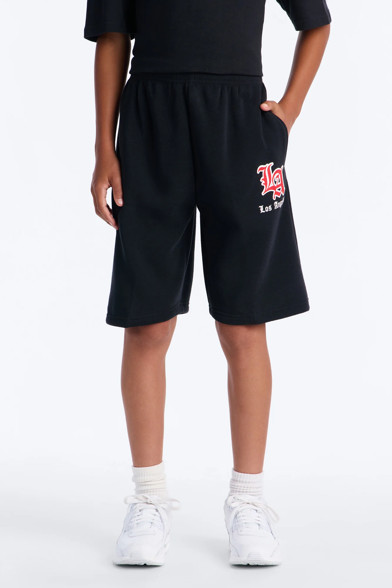 Mini LA Living Fleece Shorts - Black