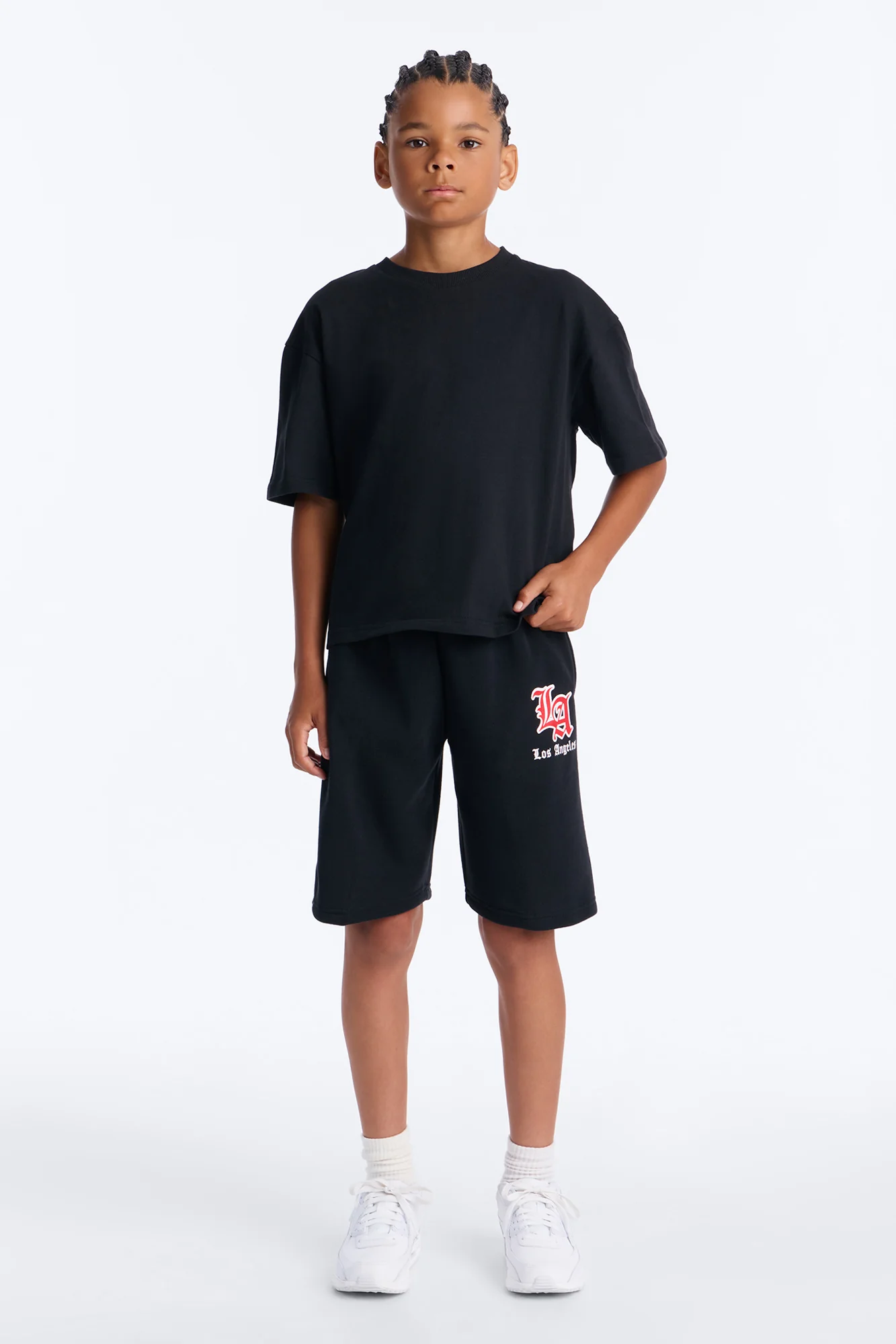 Mini LA Living Fleece Shorts - Black - Image 2