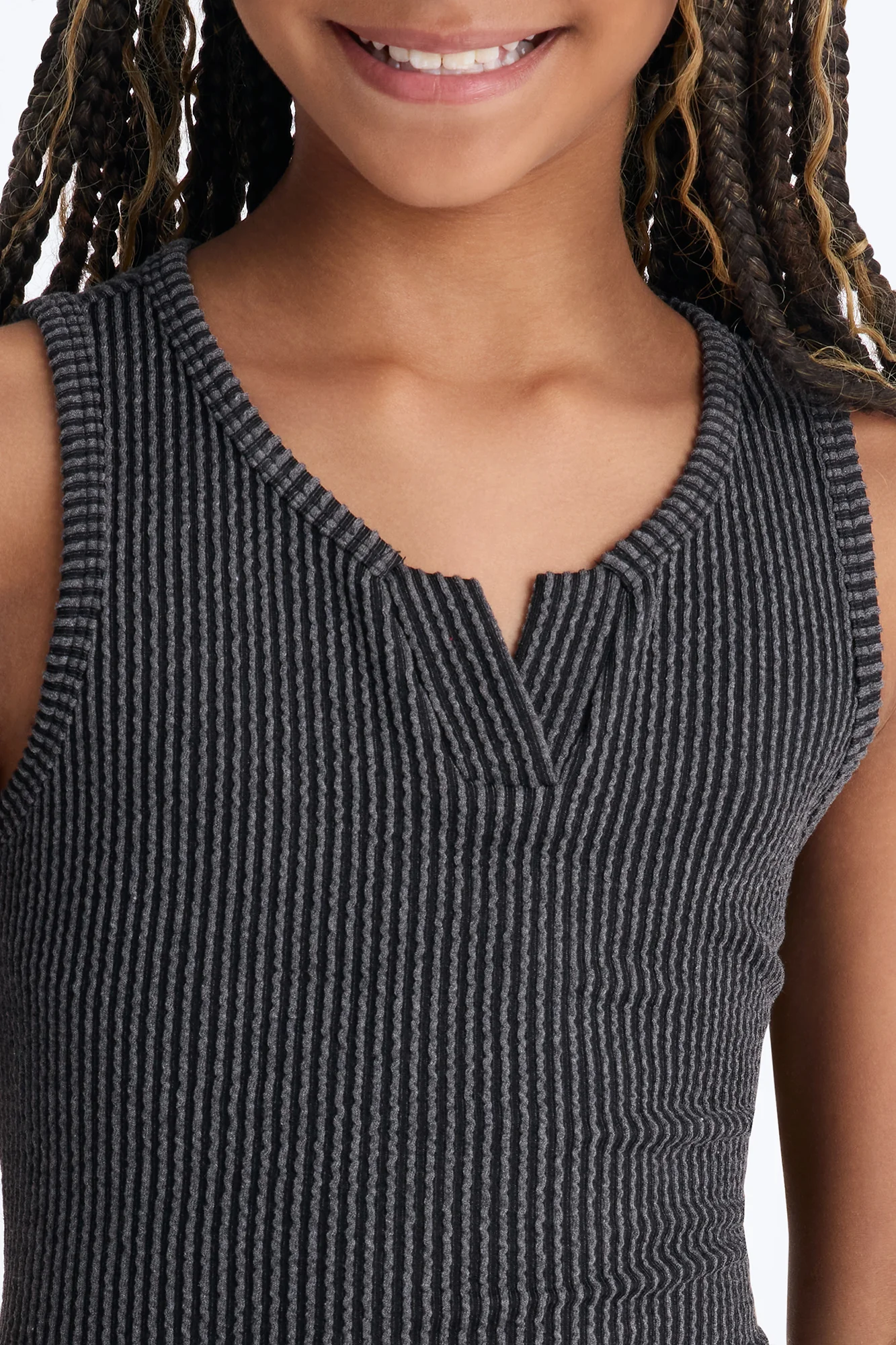 Mini Leanne Ribbed Romper - Black - Image 3