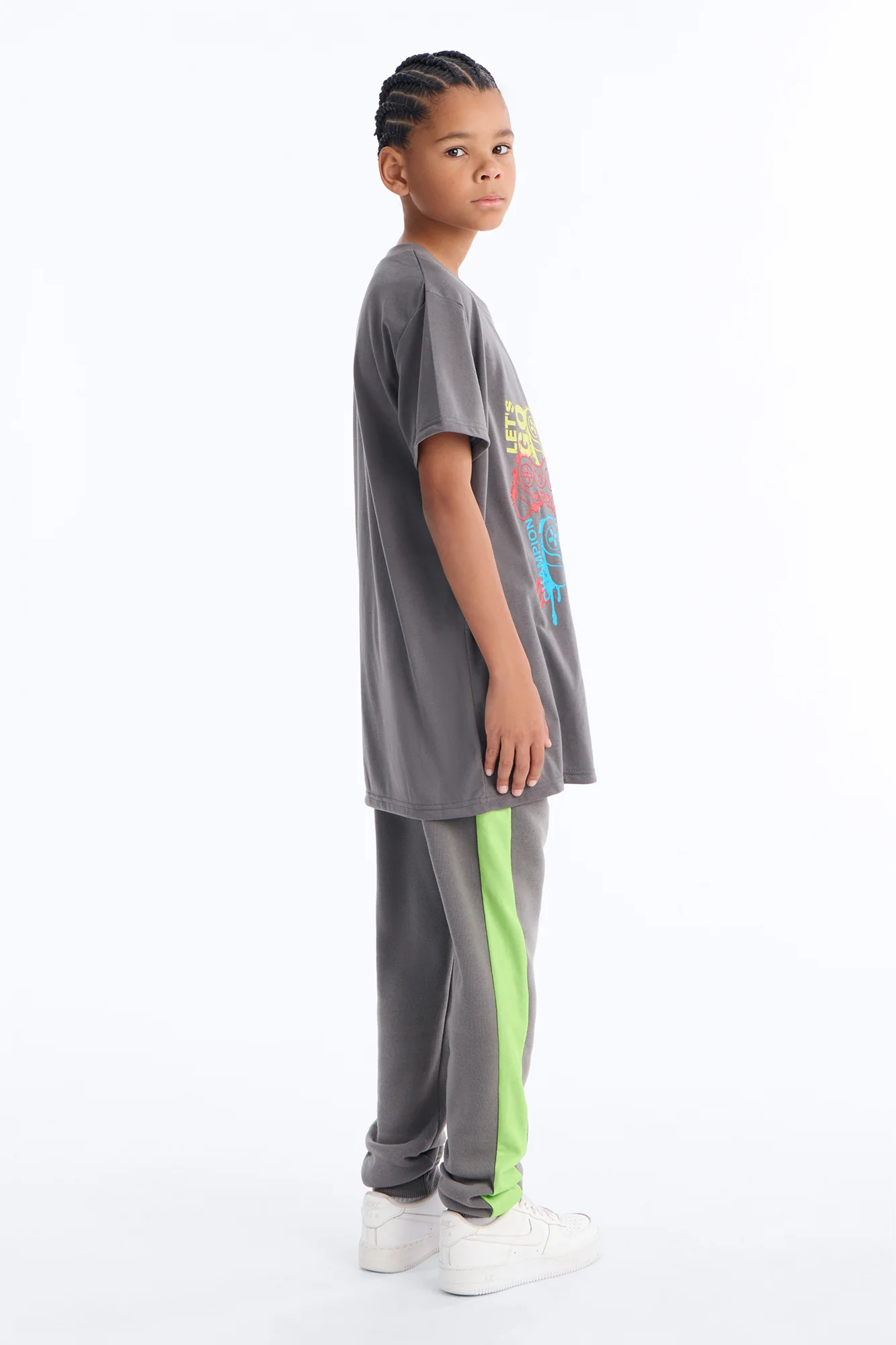 Mini Let's Play Jogger Pant Set - Grey - Image 4