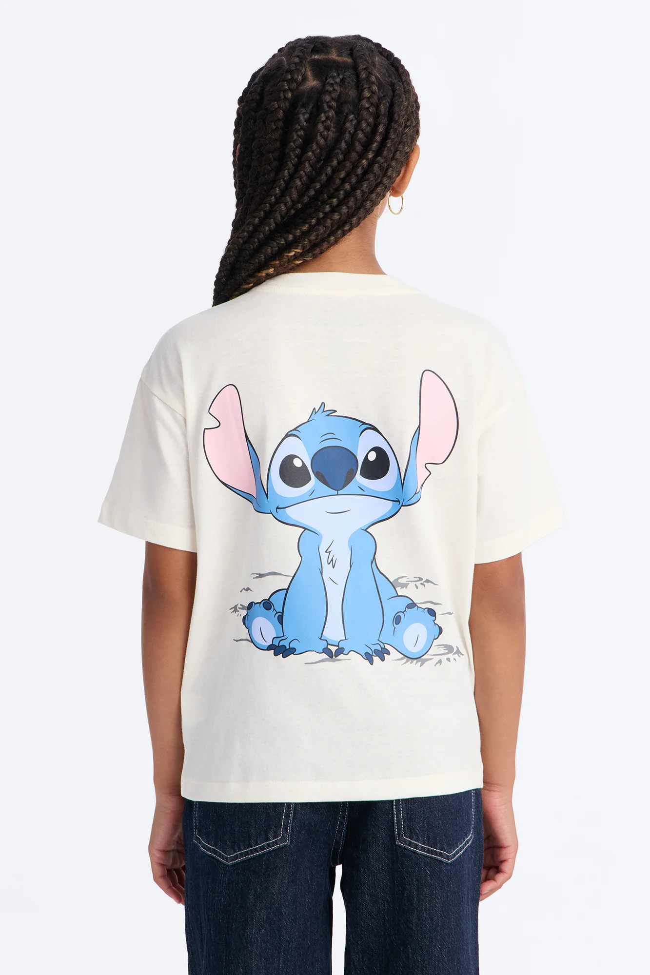 Mini Lilo And Stitch Ohana Front/Back Short Sleeve Tee - Ivory - Image 4