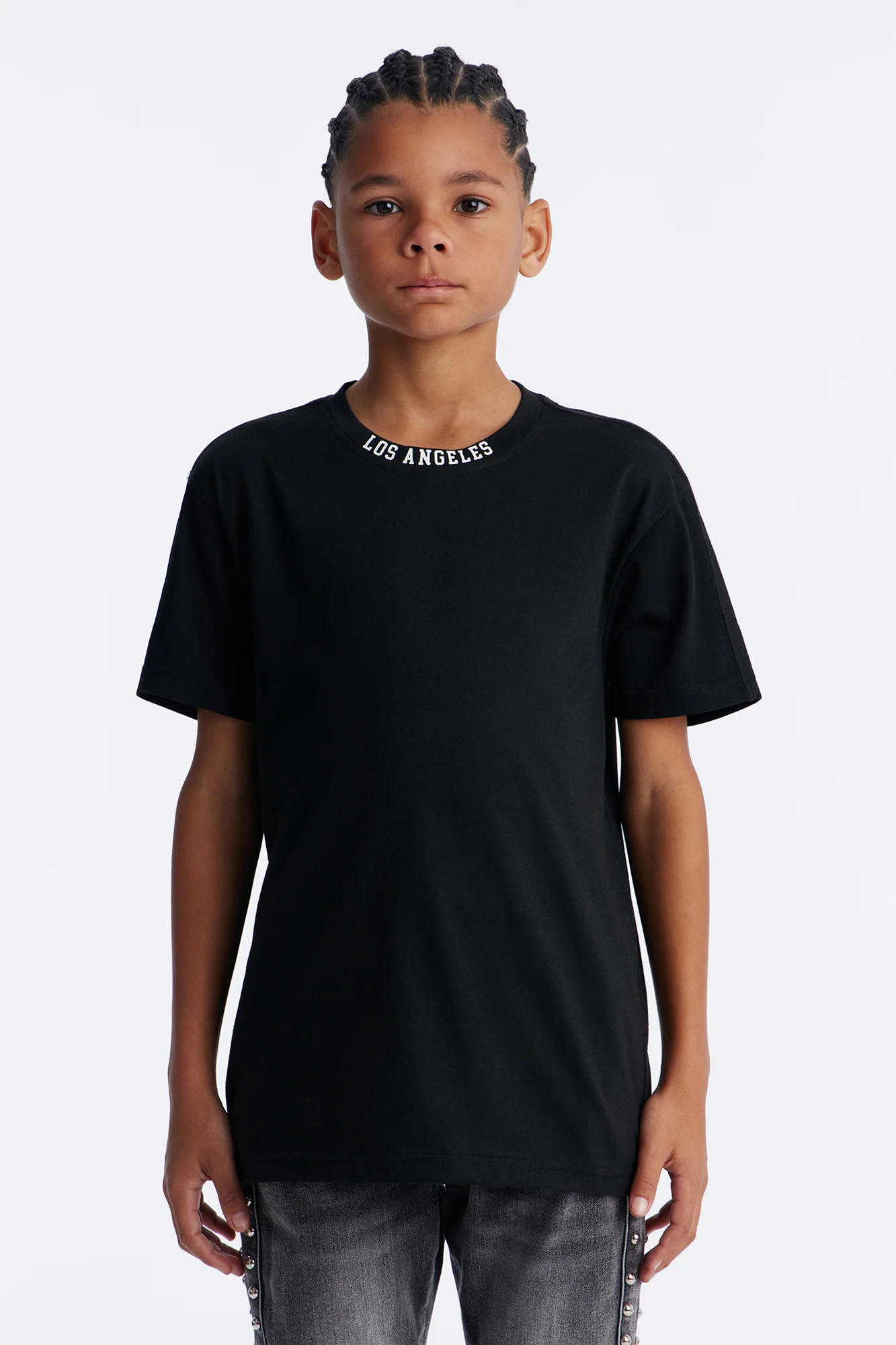 Mini Los Angeles Born Short Sleeve Front/Back Tee - Black - Image 3