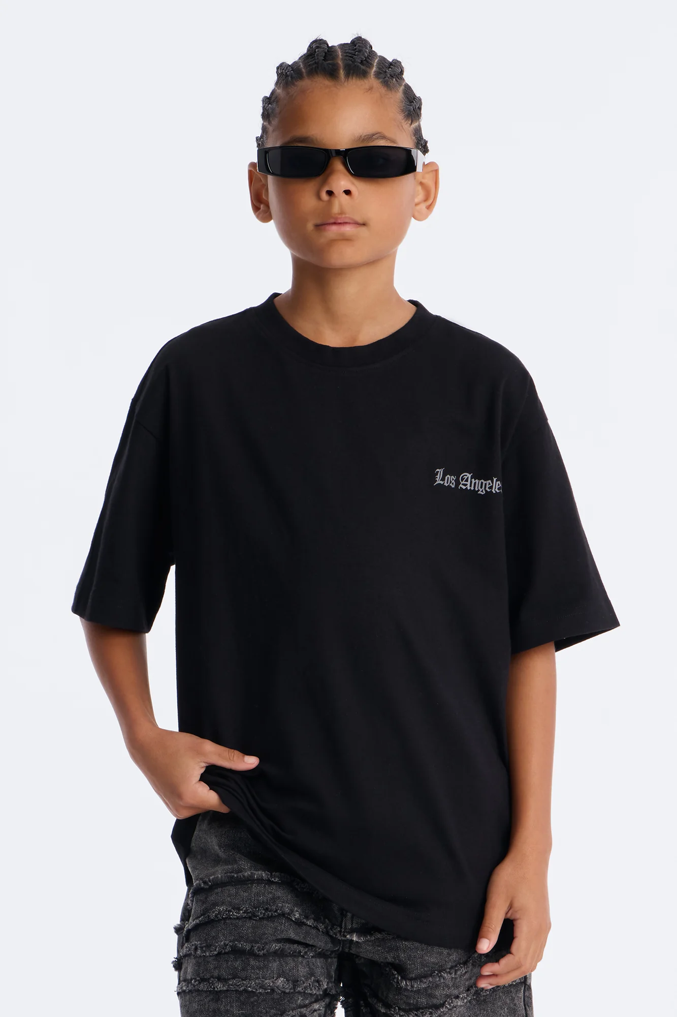 Mini Los Angeles Life Short Sleeve Front/Back Tee - Black - Image 2