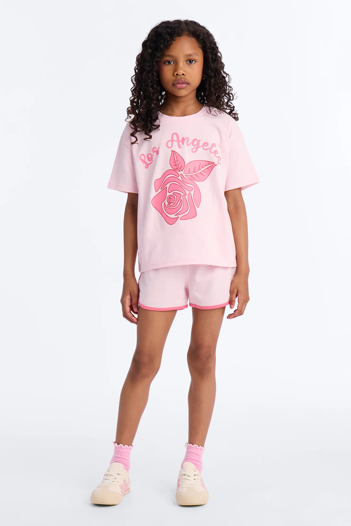Mini Los Angeles Rose Short Set - Pink
