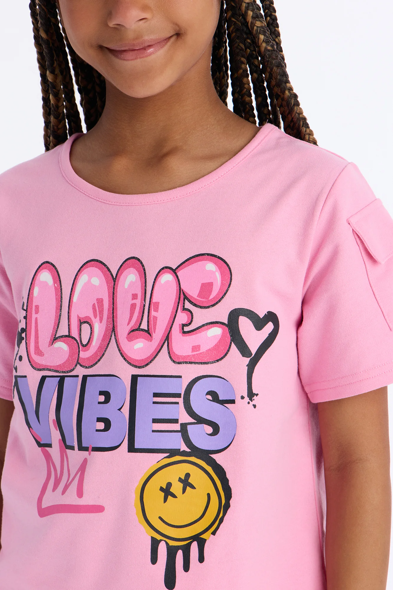 Mini Love Vibes Short Set - Pink - Image 3