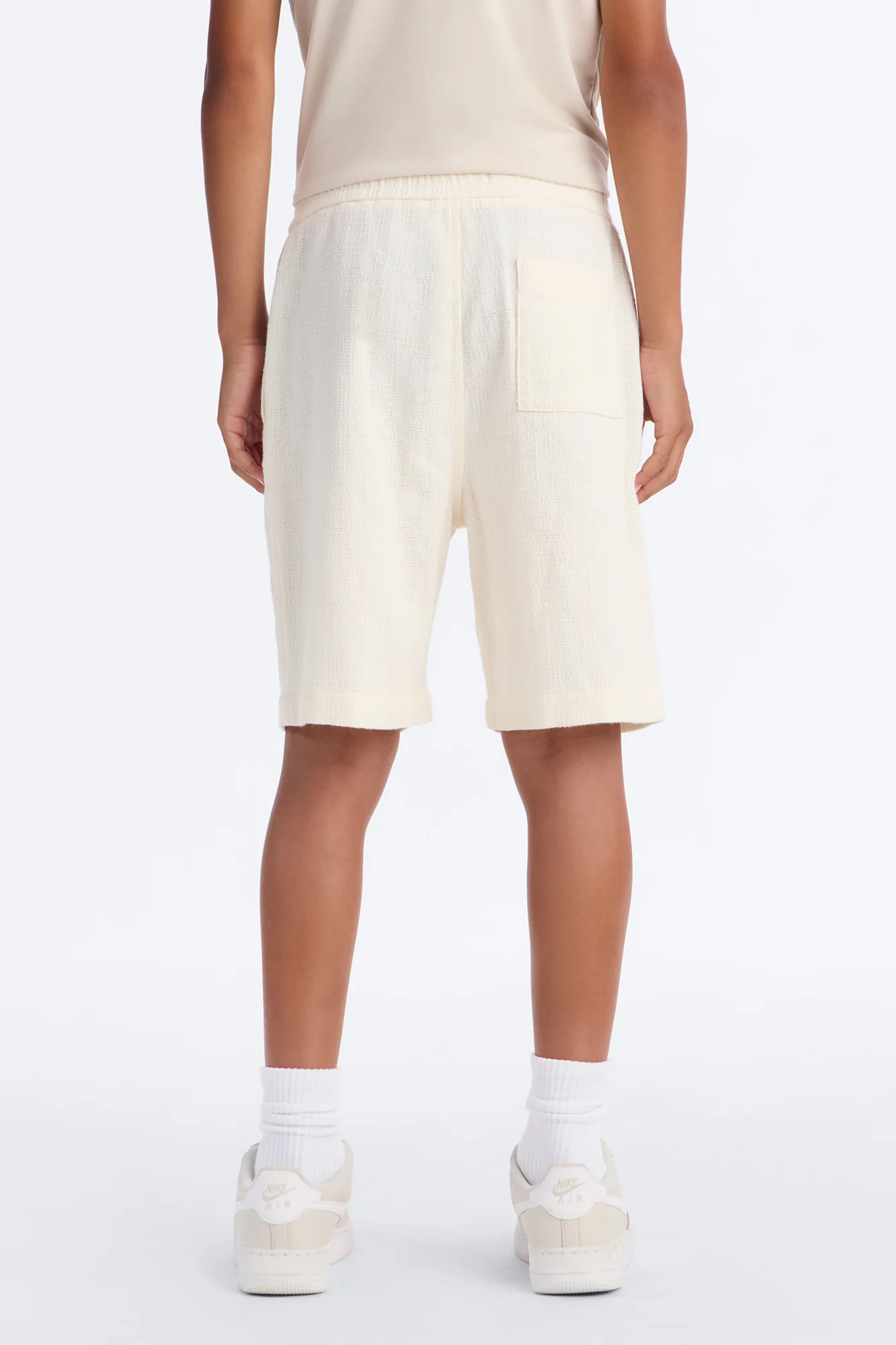 Mini Made History Textured Shorts - Cream - Image 3