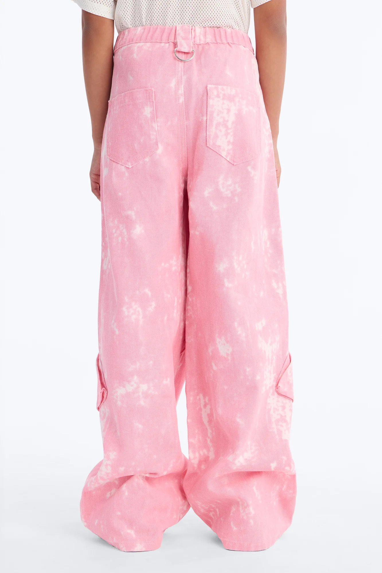 Mini Making Moves Tie Dye Wide Leg Cargo Jeans - Pink - Image 6