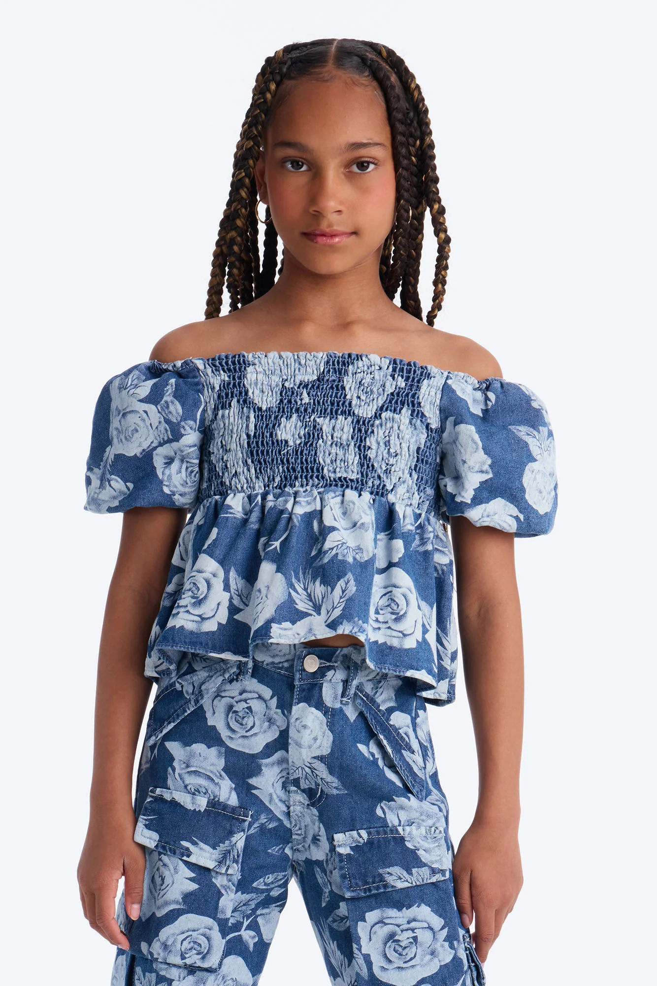 Mini Means Everything To Me Printed Bubble Top - Blue