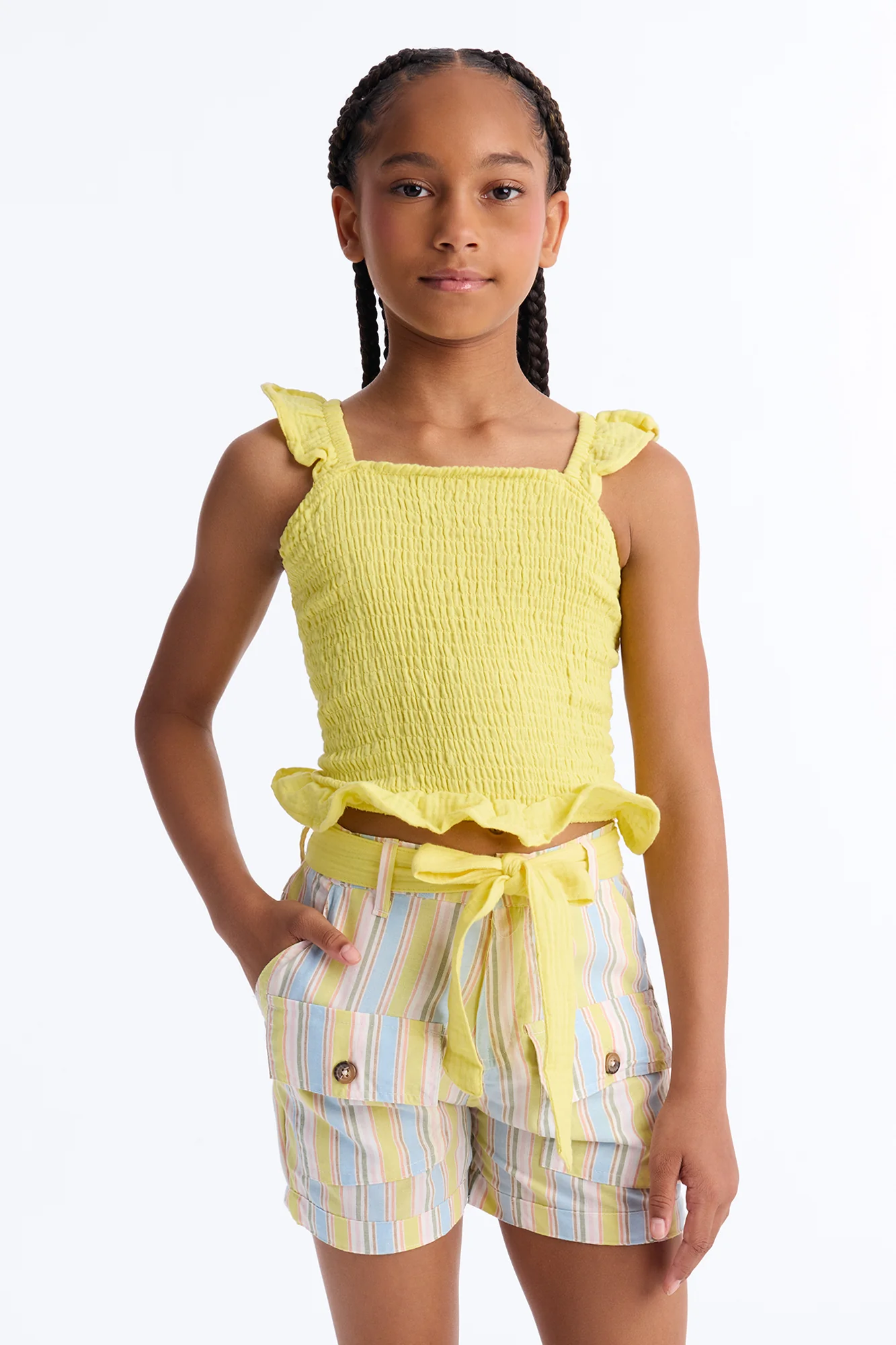 Mini Meet You There Short Set - Yellow/combo - Image 2