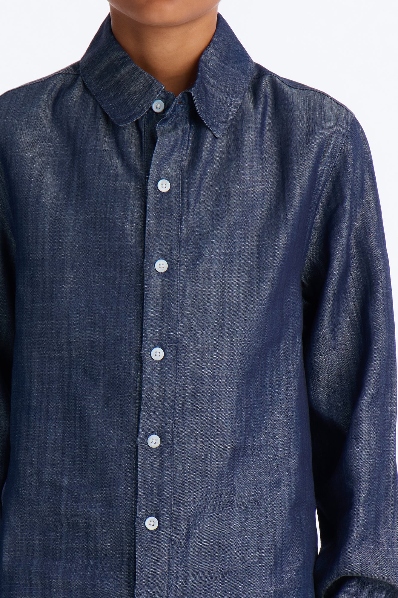 Mini Mercer Gates Relaxed Button Up Shirt - Indigo - Image 3