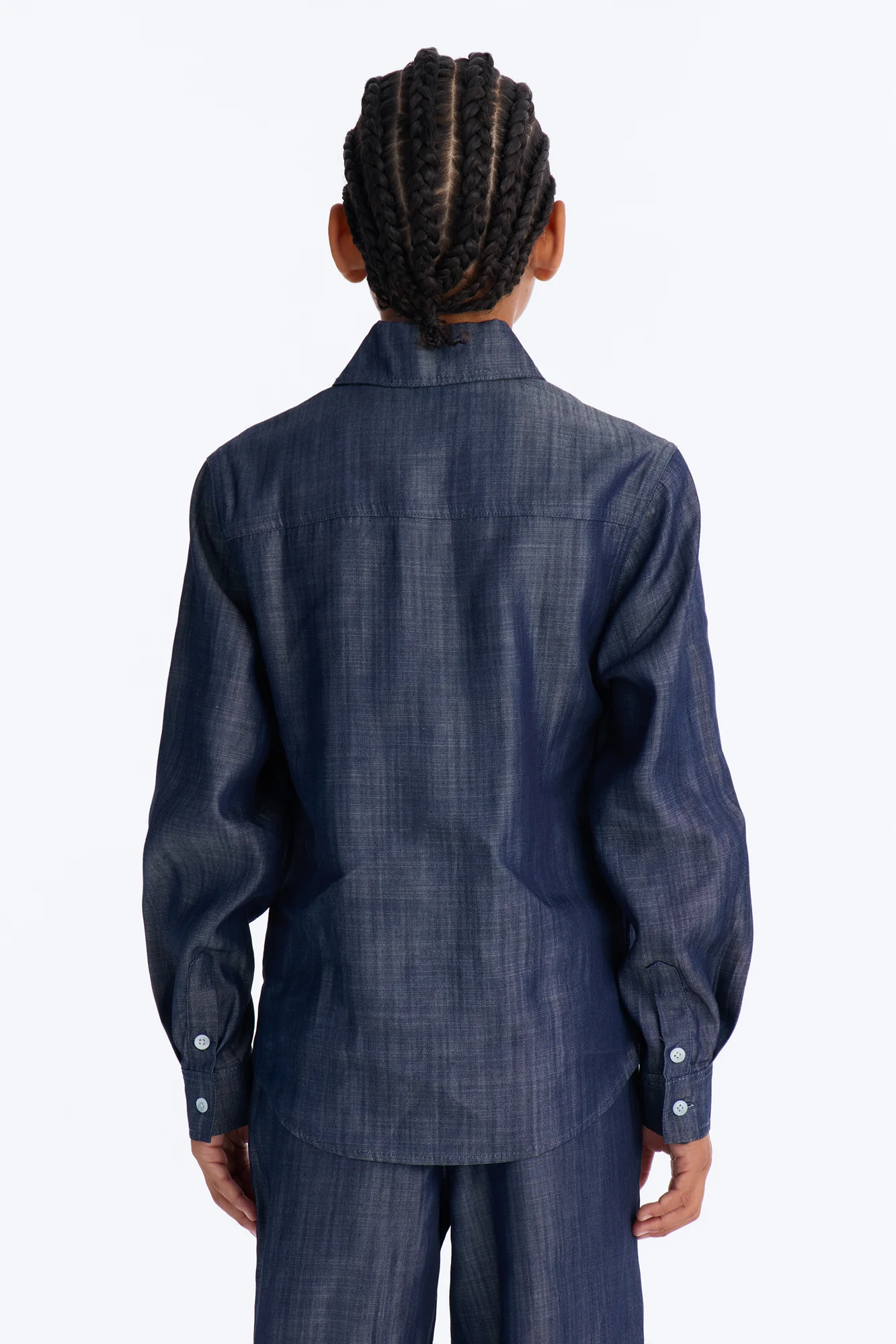 Mini Mercer Gates Relaxed Button Up Shirt - Indigo - Image 4