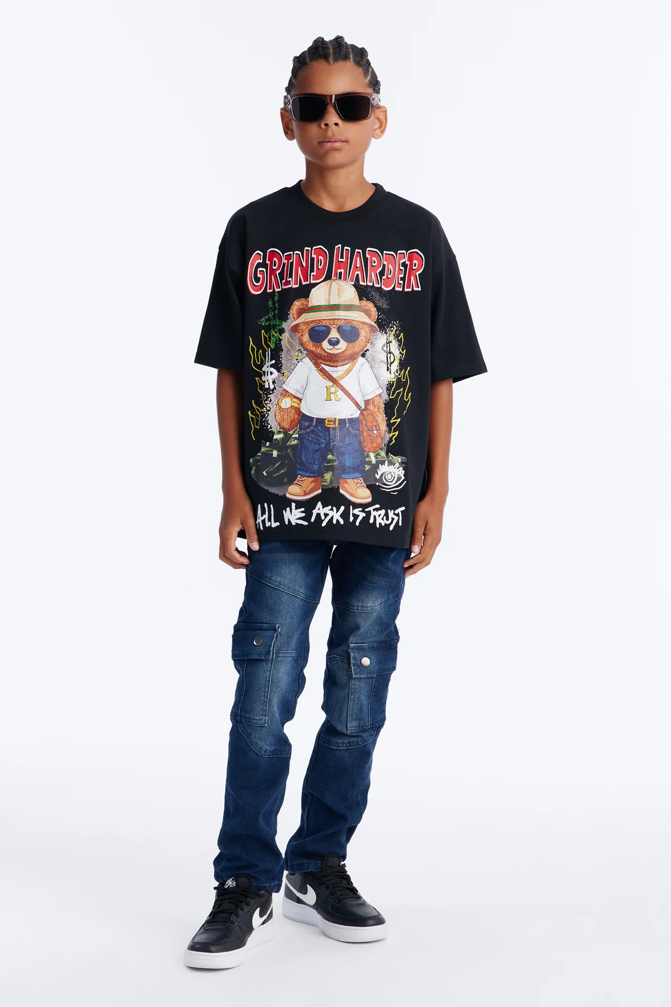 Mini Money Grind Harder Short Sleeve Tee - Black - Image 2
