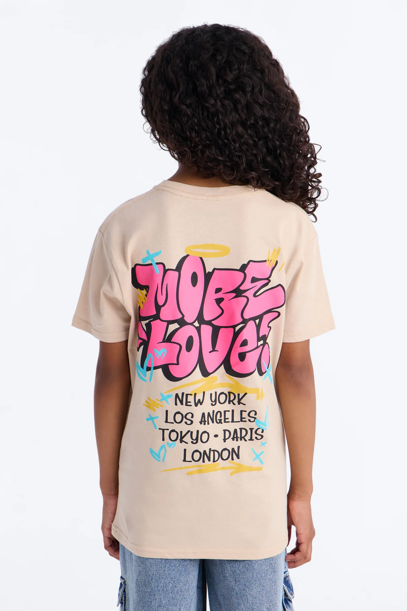 Mini More Love World Tour Short Sleeve Front/Back Tee - Sand