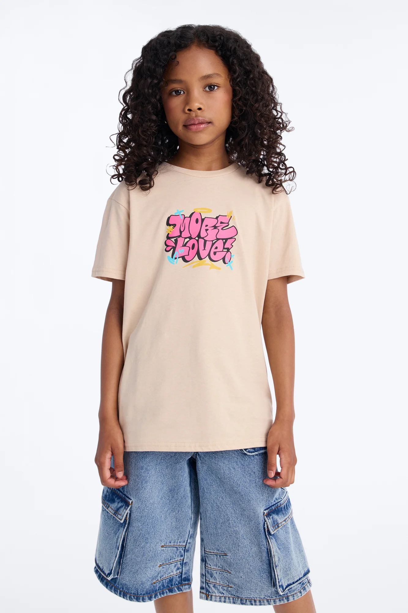 Mini More Love World Tour Short Sleeve Front/Back Tee - Sand - Image 2