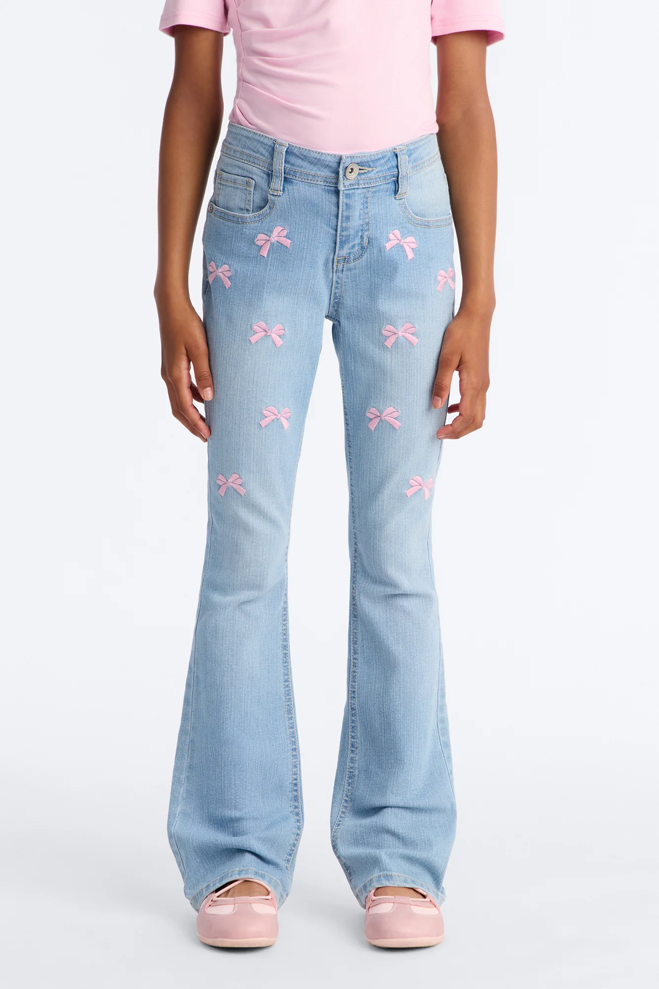 Mini Music To My Ears Flare Jeans - Light Wash