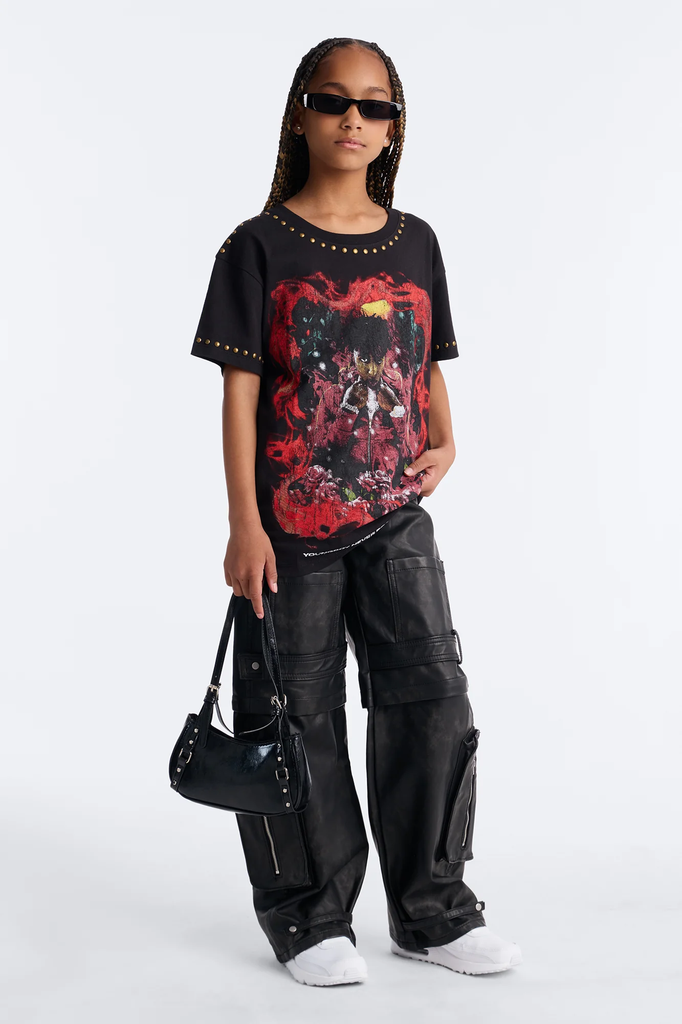 Mini NBA Youngboy Studded Short Sleeve Tshirt - Black - Image 2