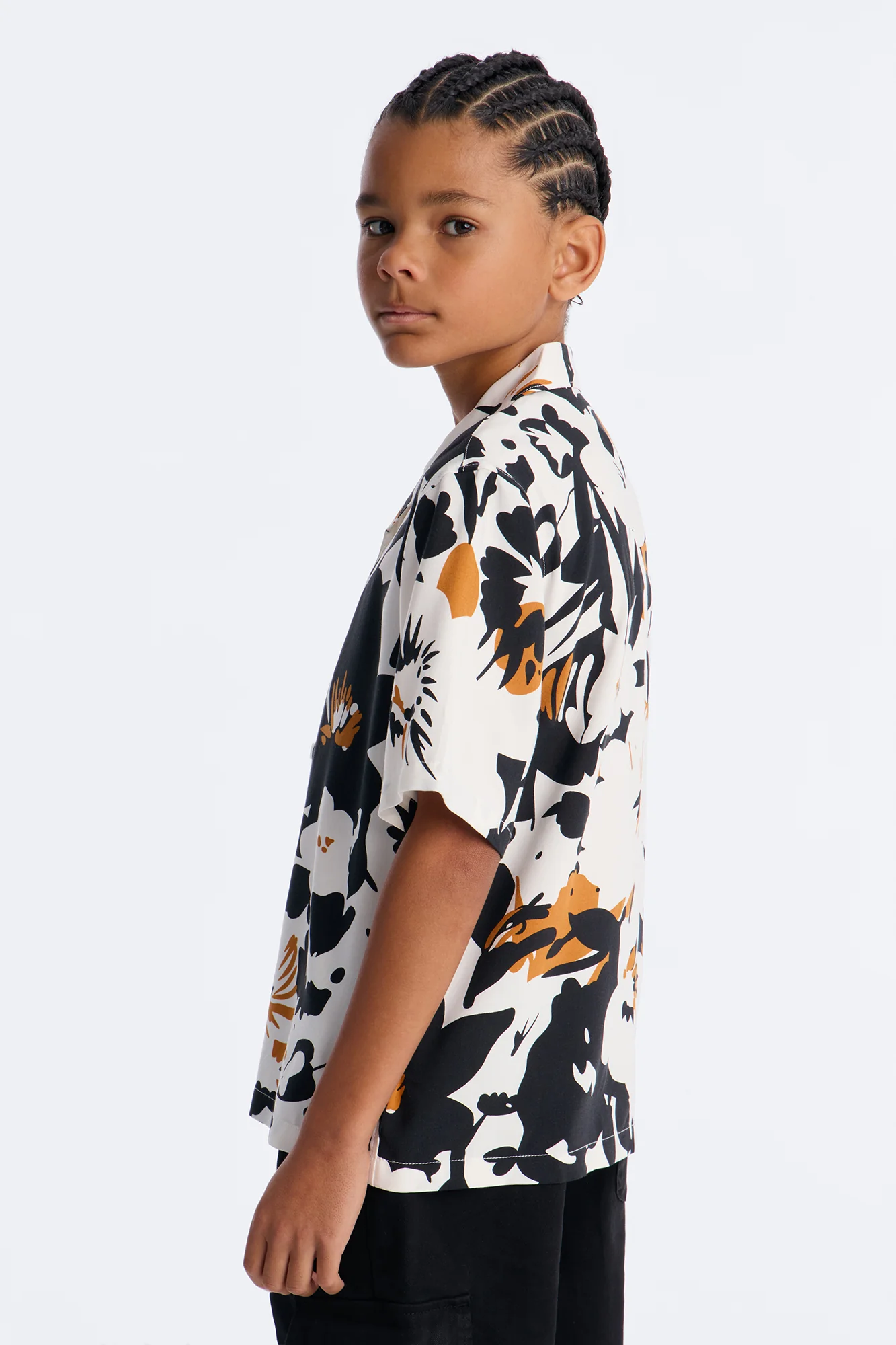 Mini Never Bored Short Sleeve Button Down Shirt - White/Black - Image 3