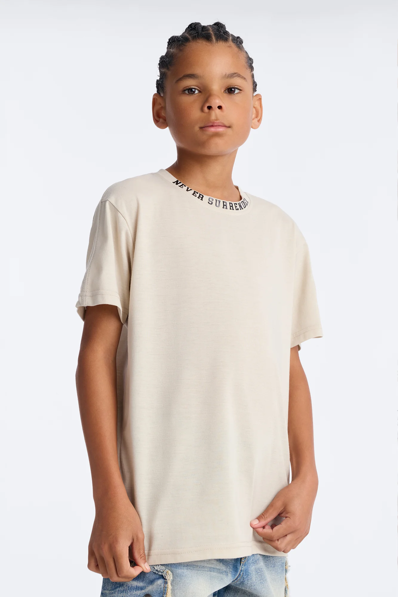 Mini Never Surrender Short Sleeve Front/Back Tee - Stone - Image 3