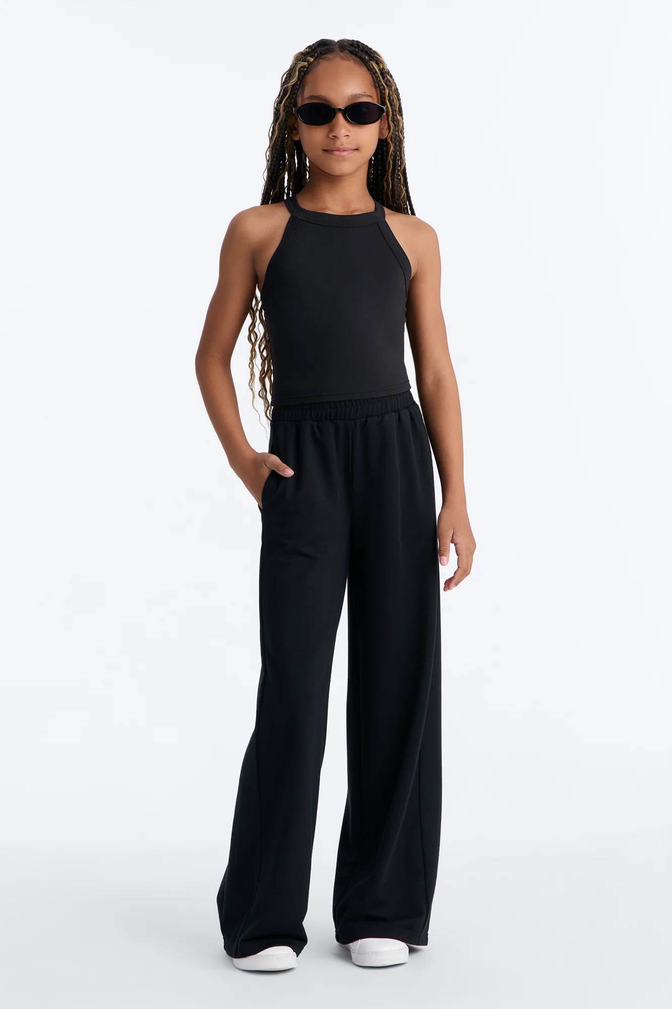 Mini Never Too Late Pant Set - Black