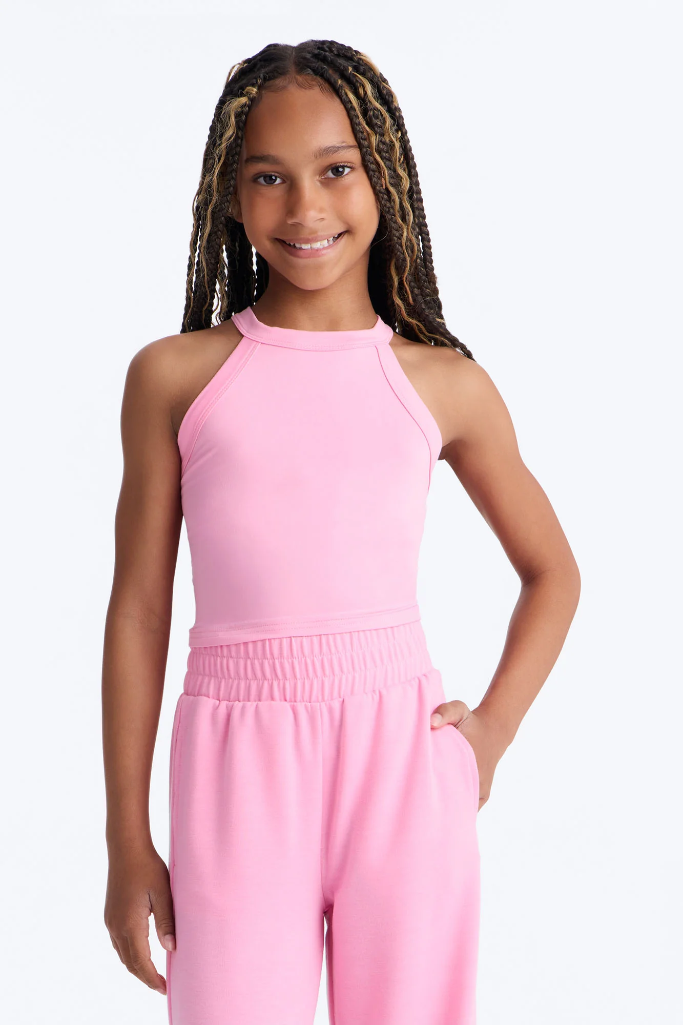 Mini Never Too Late Pant Set - Pink - Image 3