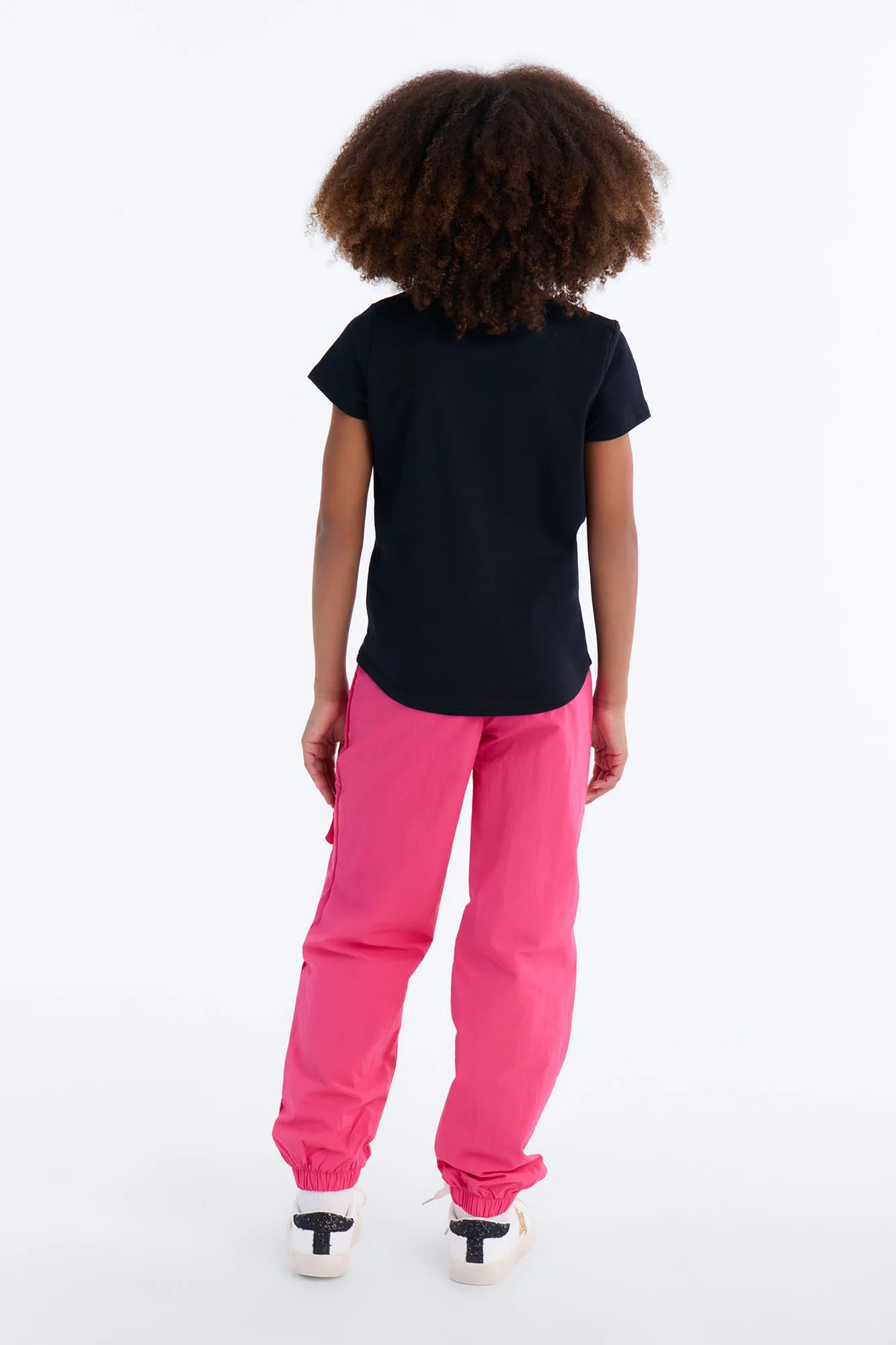 Mini No Drama Parachute Pant Set - Black/Pink - Image 5