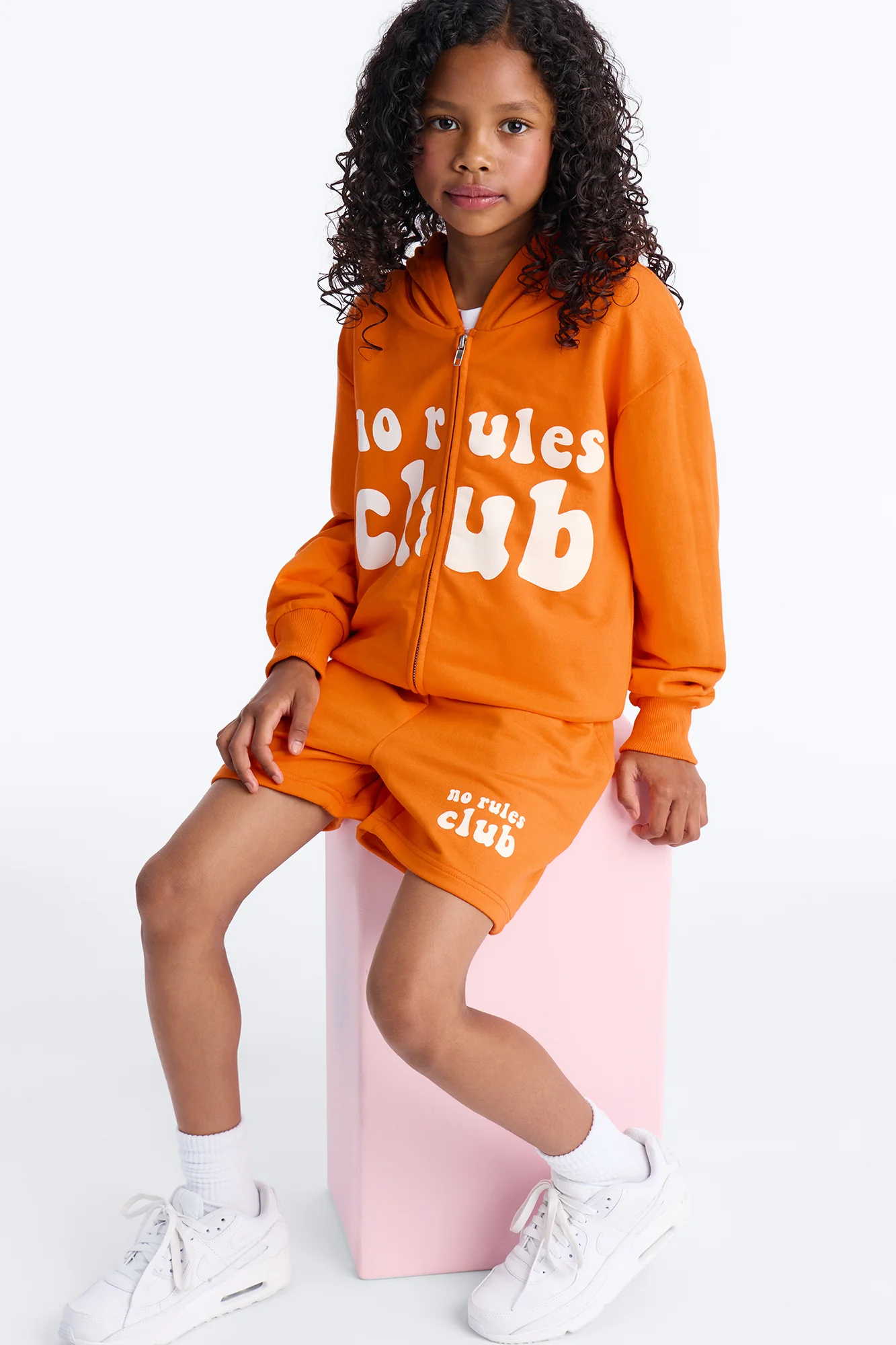 Mini No Rules Club French Terry Short Set - Orange