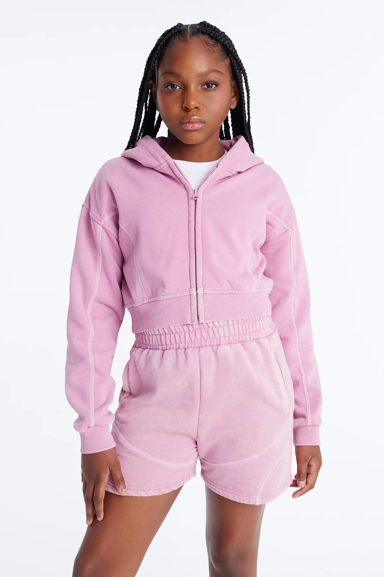 Mini Norah Washed Short Set - Mauve - Image 2