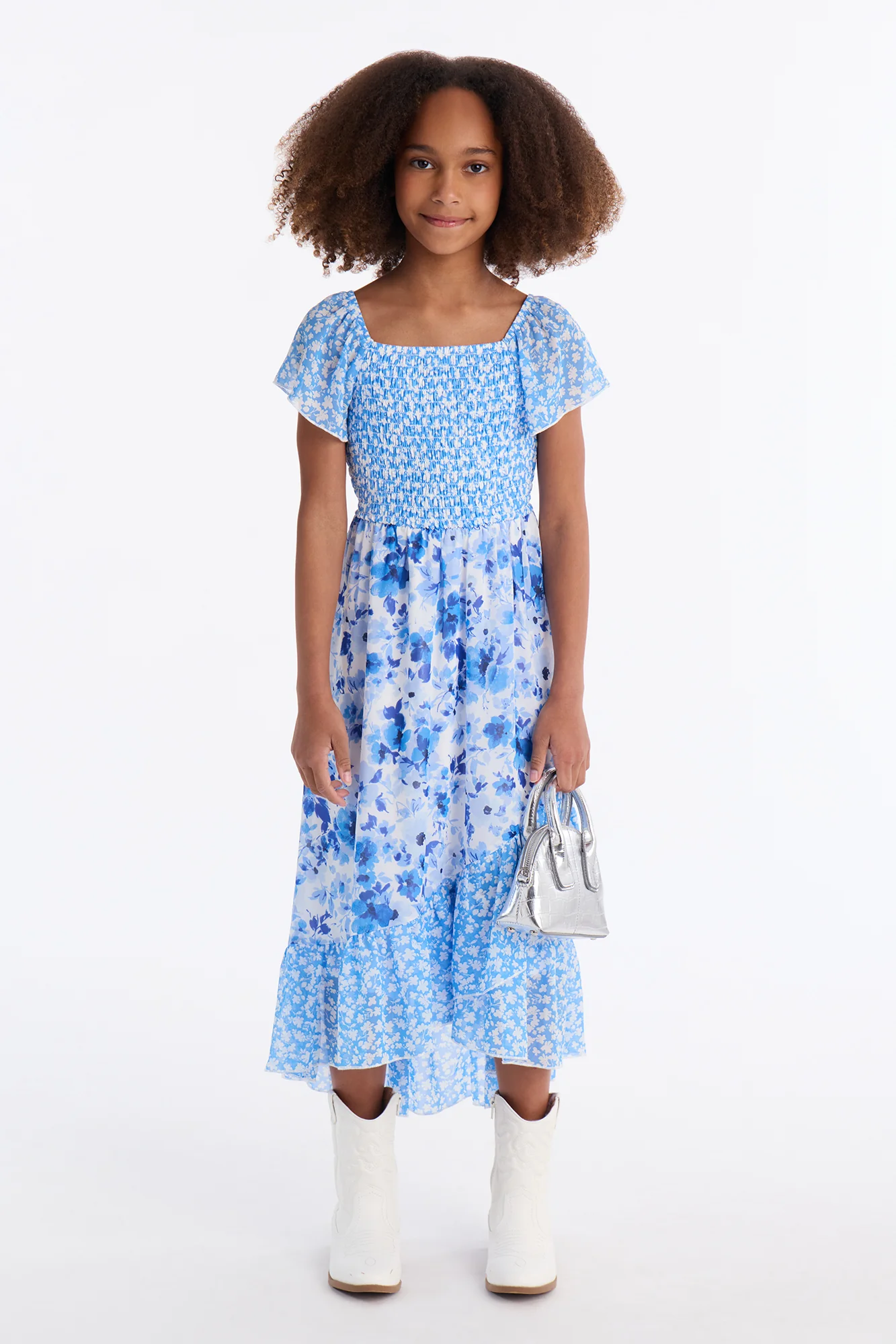 Mini Oh So Lovely Dress - White/Blue