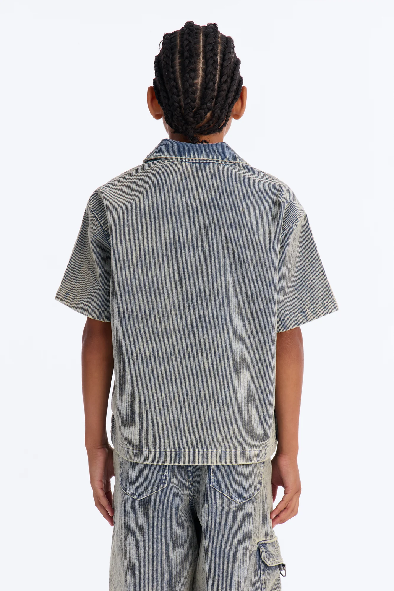 Mini Ohio Corduroy Johnny Collar Polo - Blue - Image 4