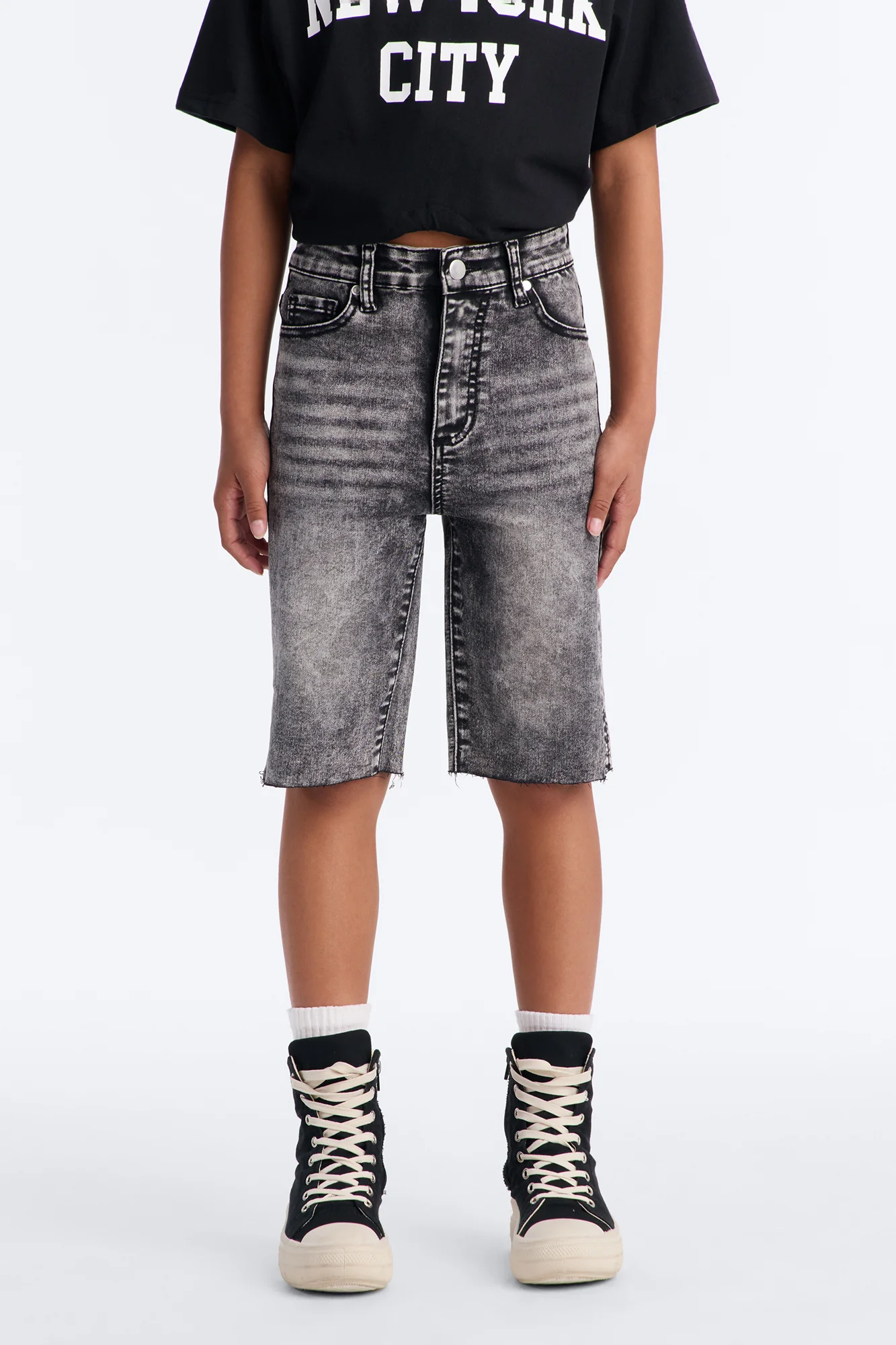 Mini On The List Deluxe Stretch Bermuda Shorts - Grey - Image 2