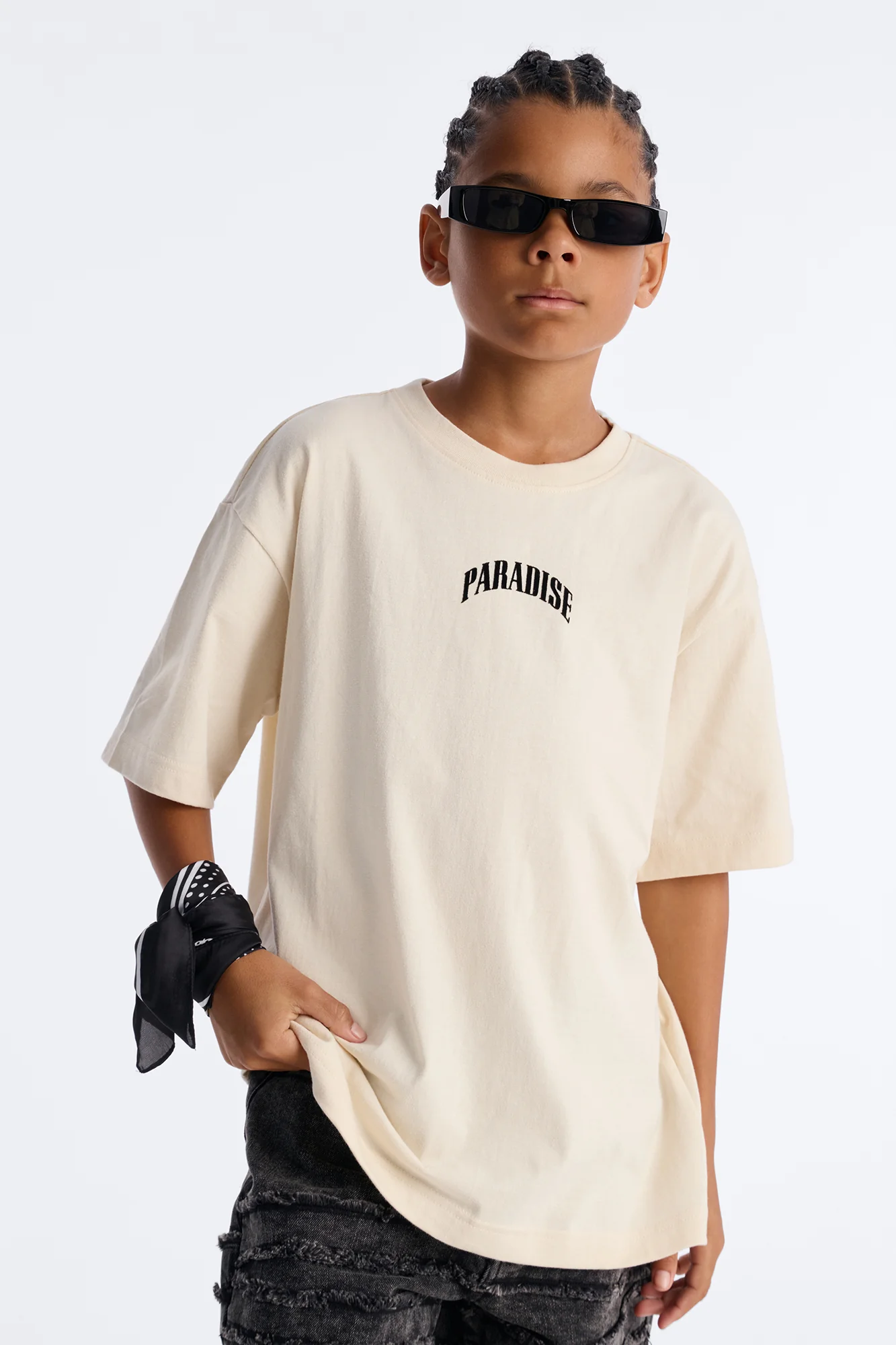Mini Paradise Short Sleeve Front/Back Tee - Sand - Image 2