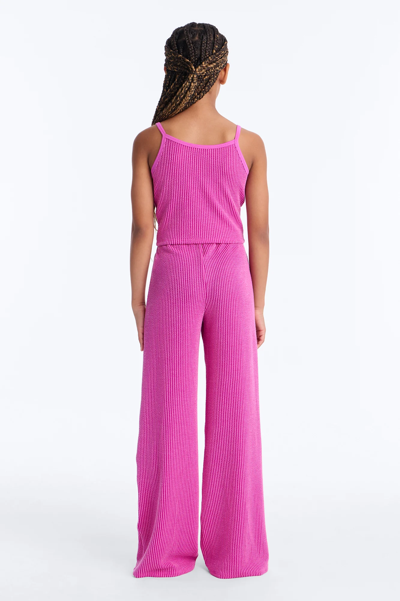 Mini Paulette Ribbed Pant Set - Magenta - Image 4