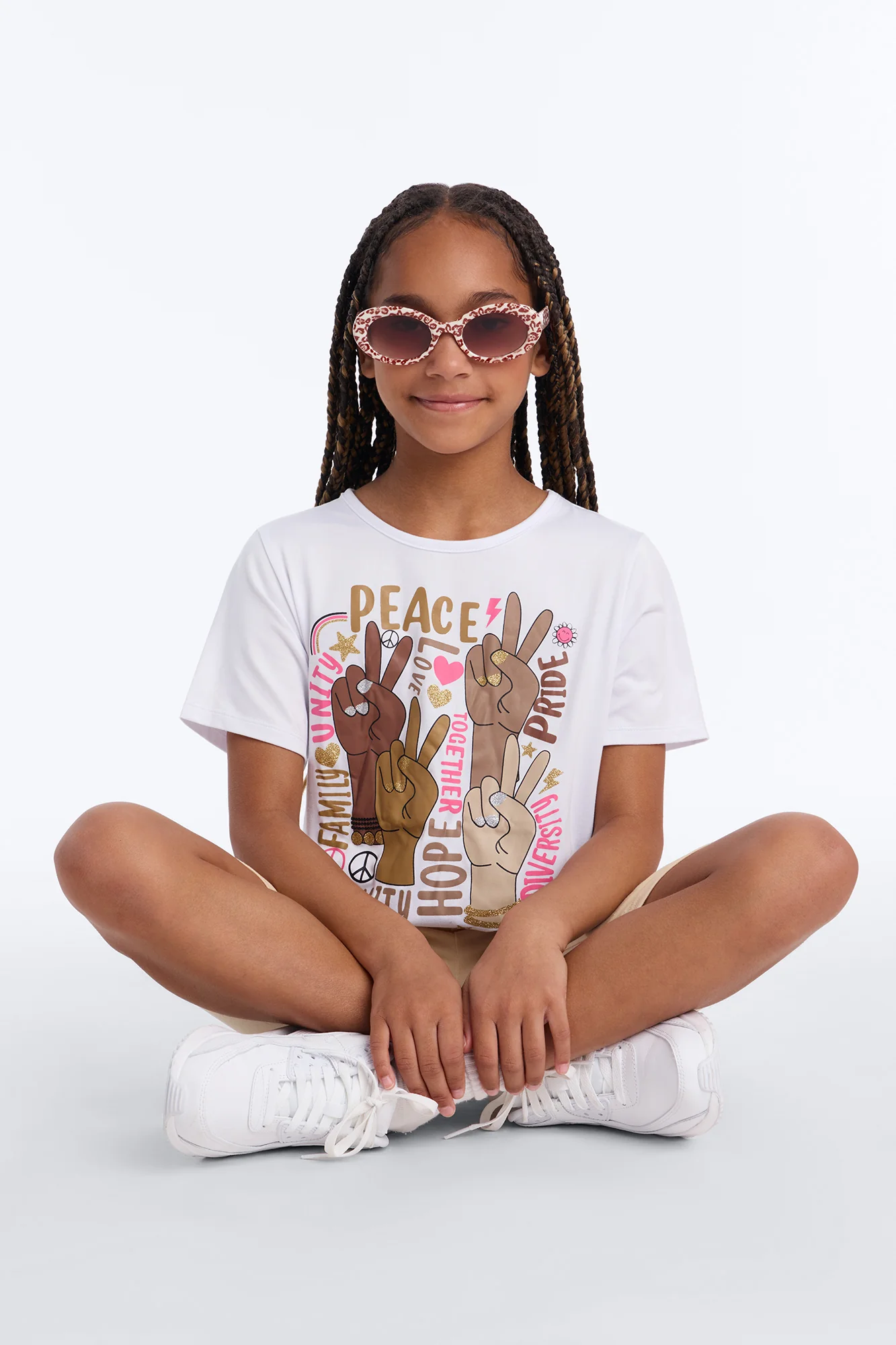 Mini Peace And Equality Bike Short Set - White/combo - Image 2