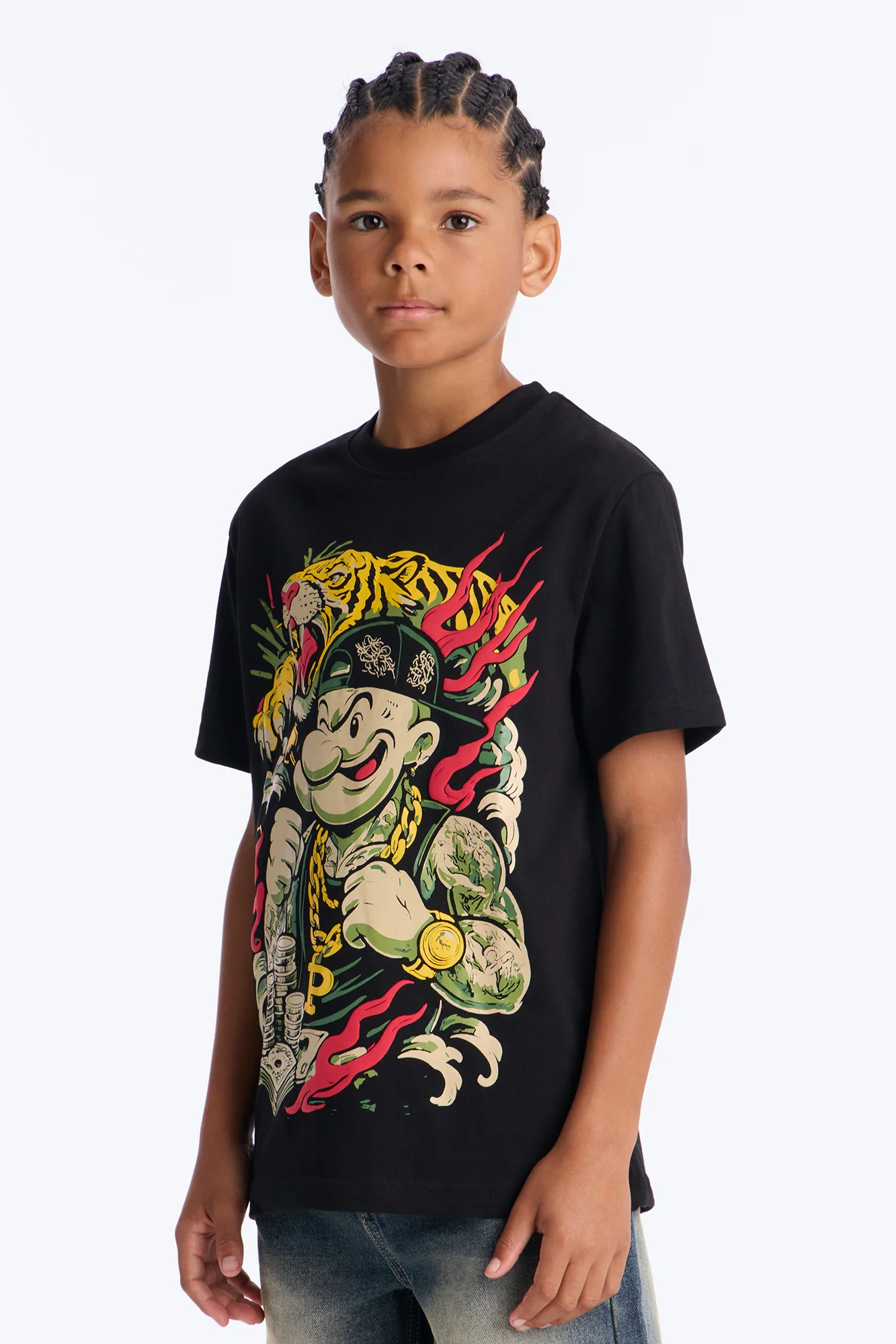 Mini Popeye Gets Money Short Sleeve Tee - Black