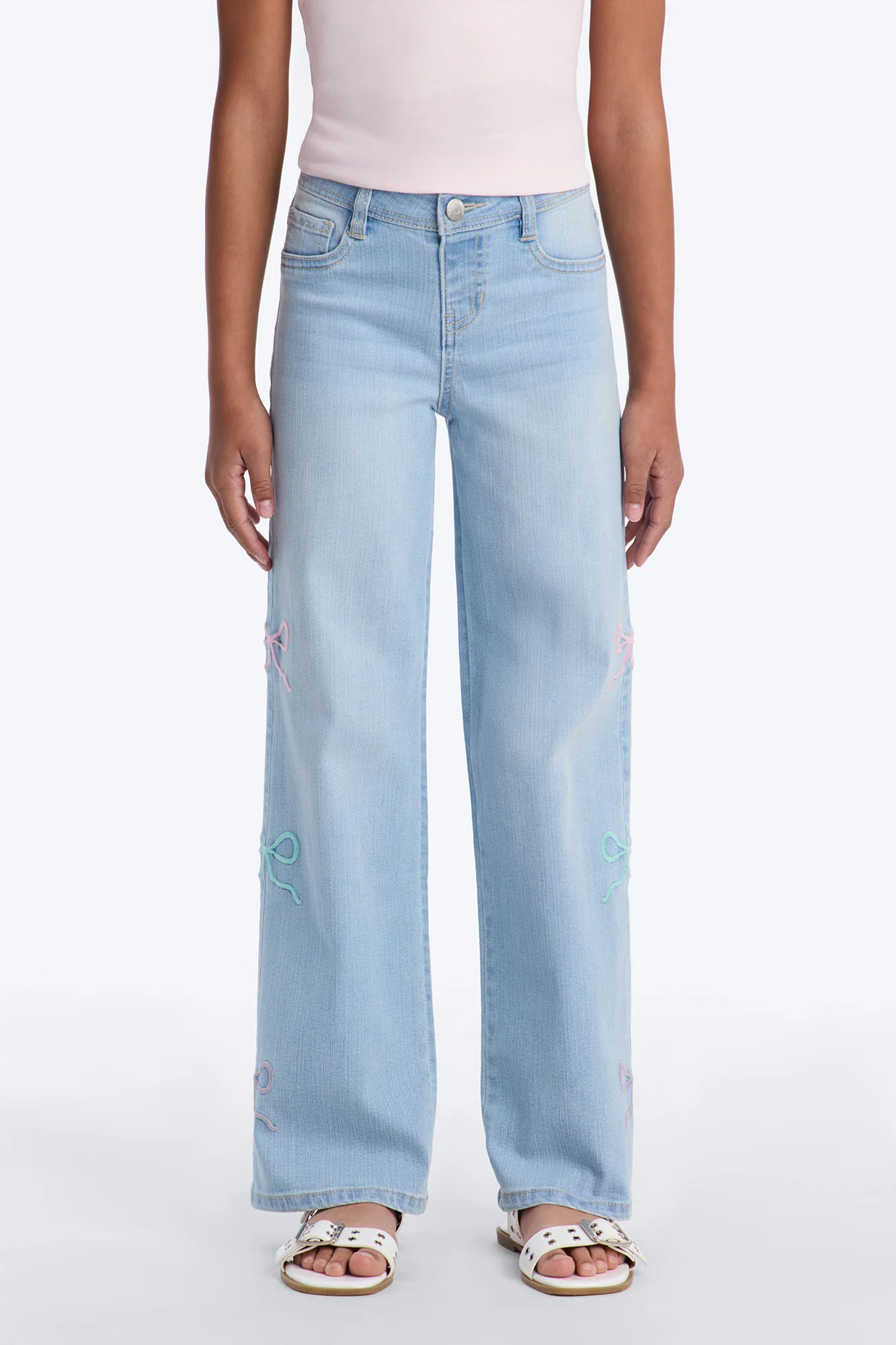 Mini Positively Pretty Wide Leg Jeans - Light Wash - Image 2