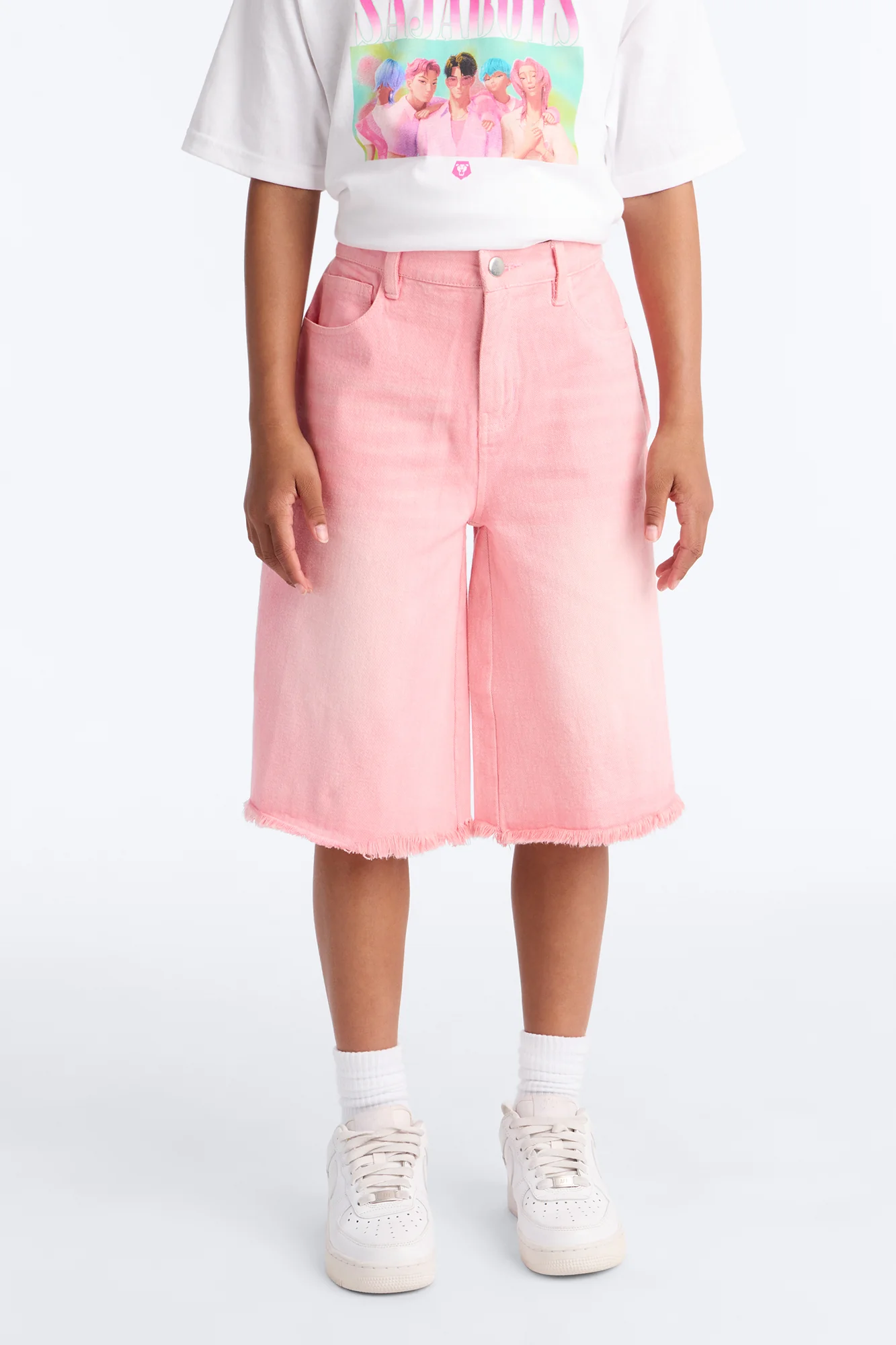 Mini Primadonna Denim Jorts - Pink - Image 2