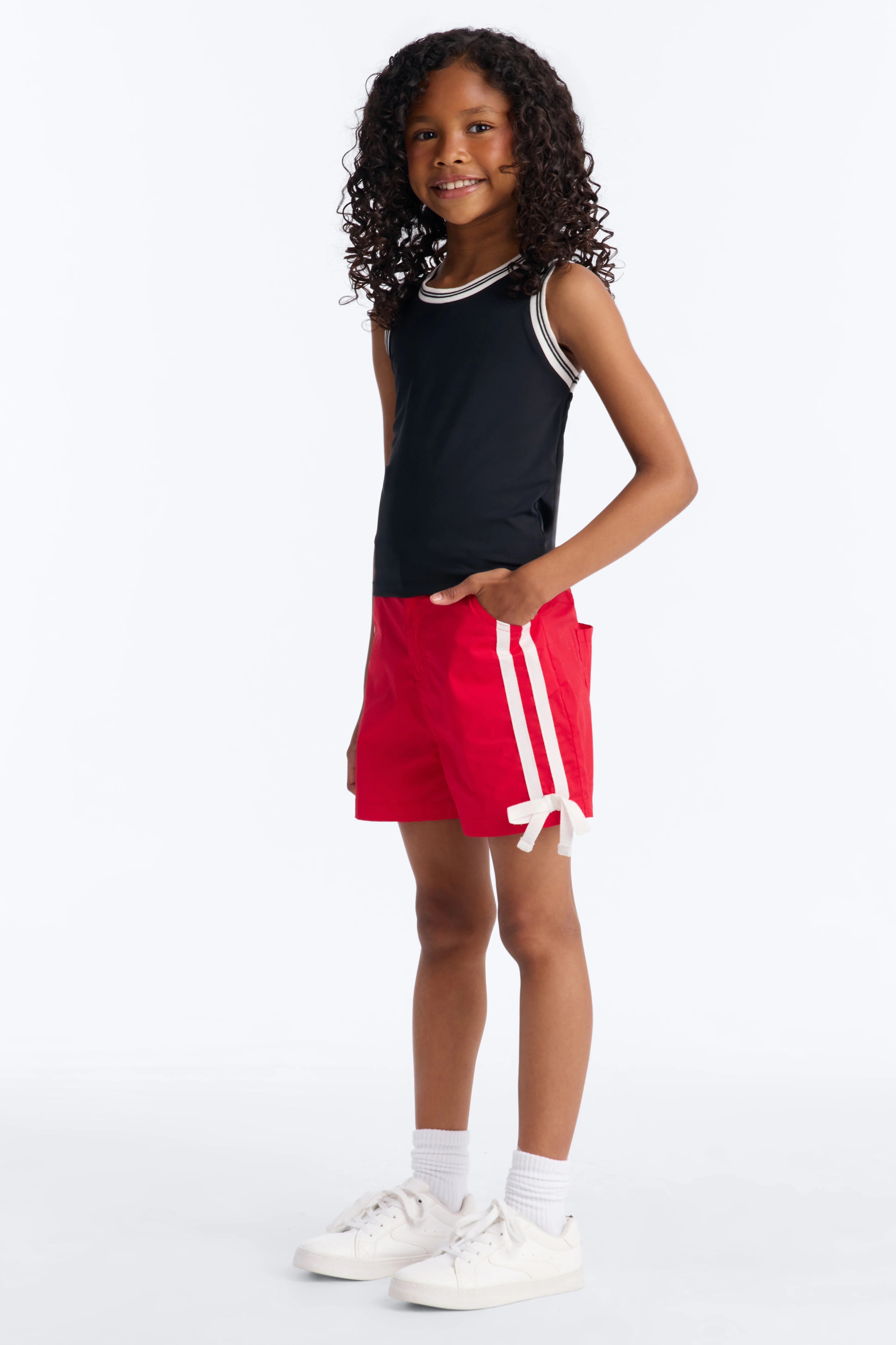 Mini Rachel Girly Poplin Short - Red